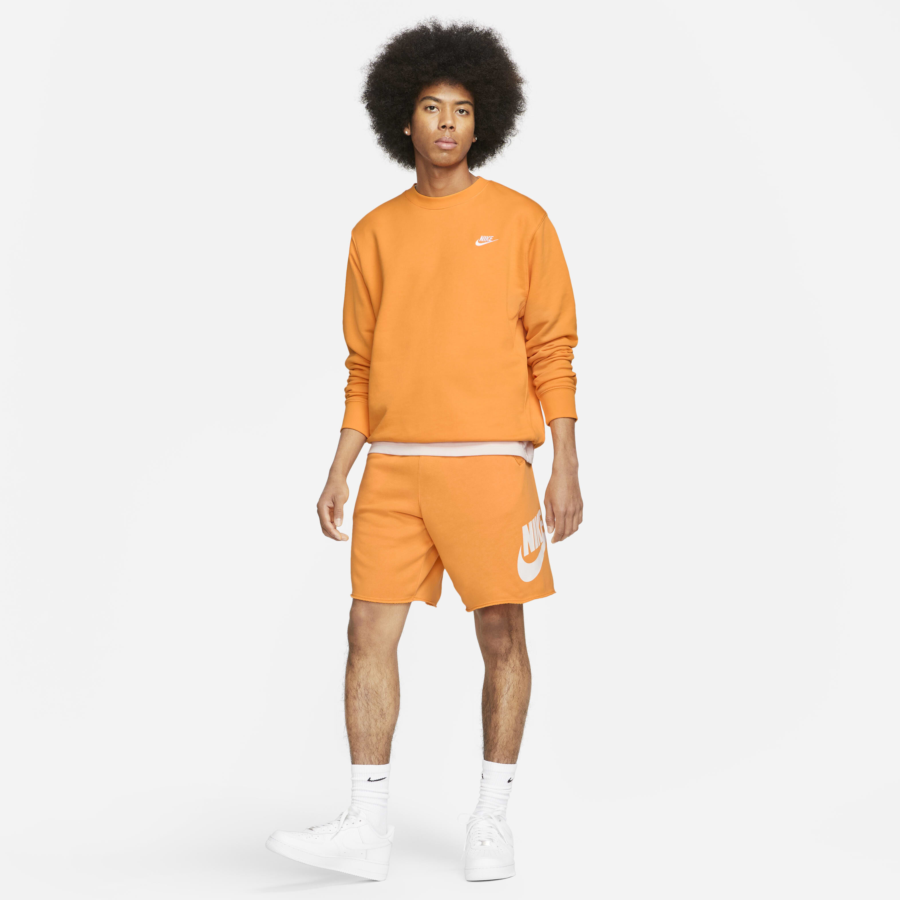 Buy Nike Club Alumni Men s French Terry Shorts Sundial White White Nike Kuwait Official