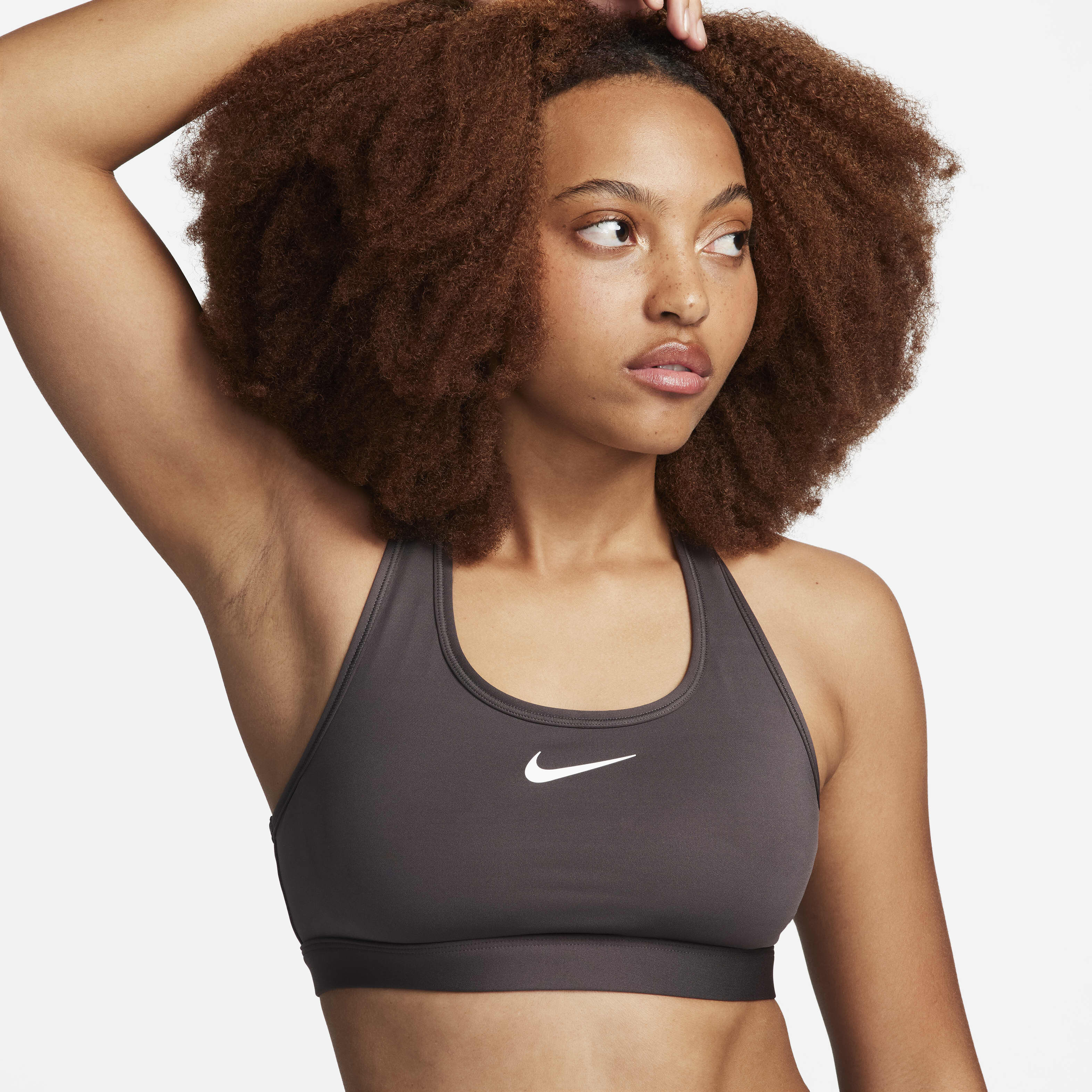 ブラジャー Nike FW25 BRA ACTIVE MEDIUM SUPPORT (DX6821 010) Nike Swoosh Medium Support Bra - Black/White | Midwest