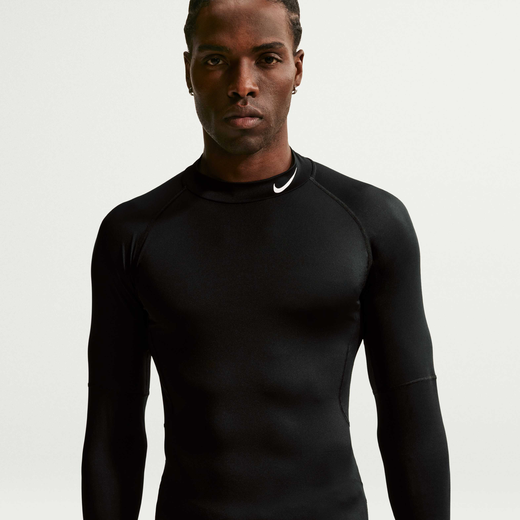 T-Shirts & Tops-Nike, Nike Pro, Men's Dri-FIT Fitness Mock-Neck Long-Sleeve Top