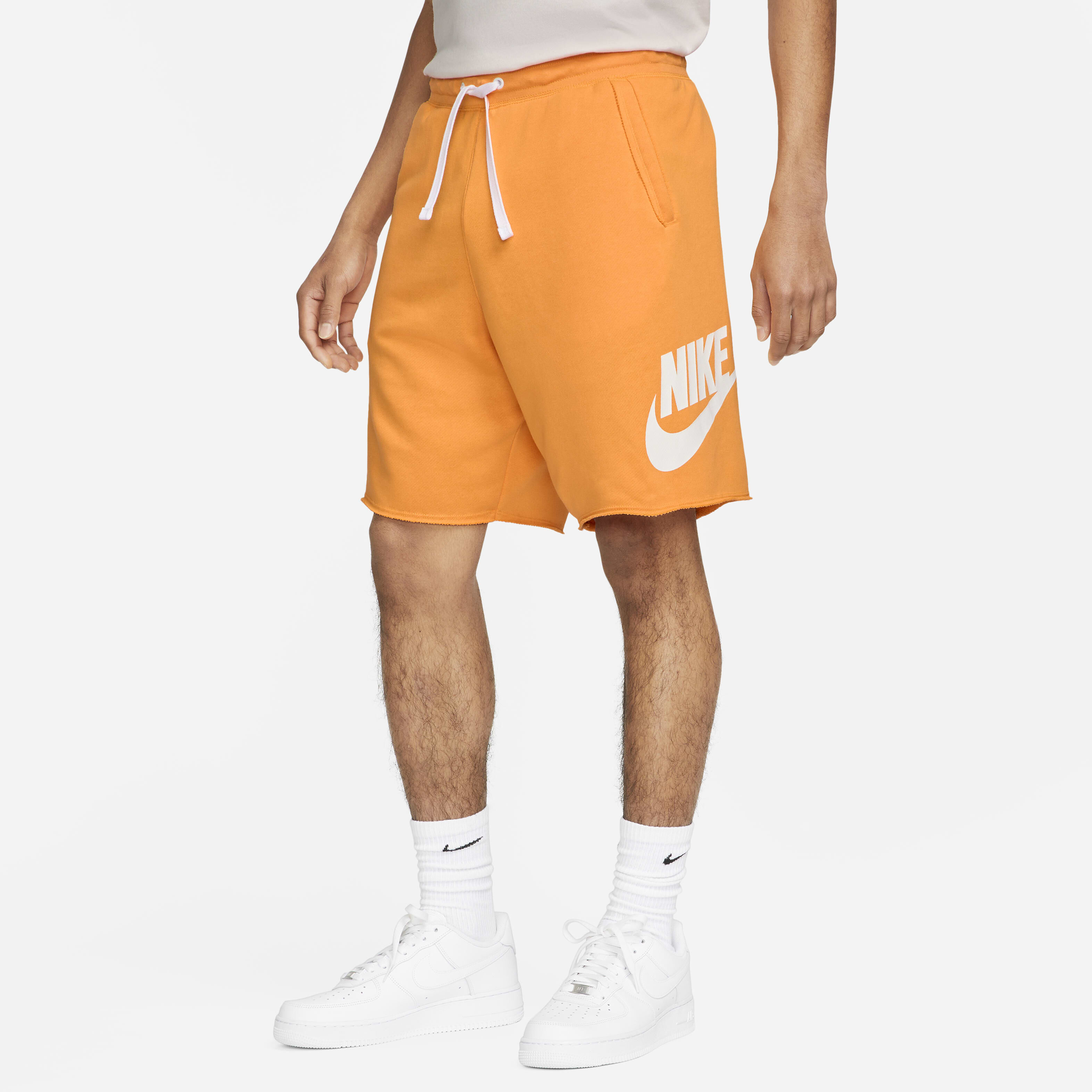 Buy Nike Club Alumni Men s French Terry Shorts Sundial White White Nike Kuwait Official