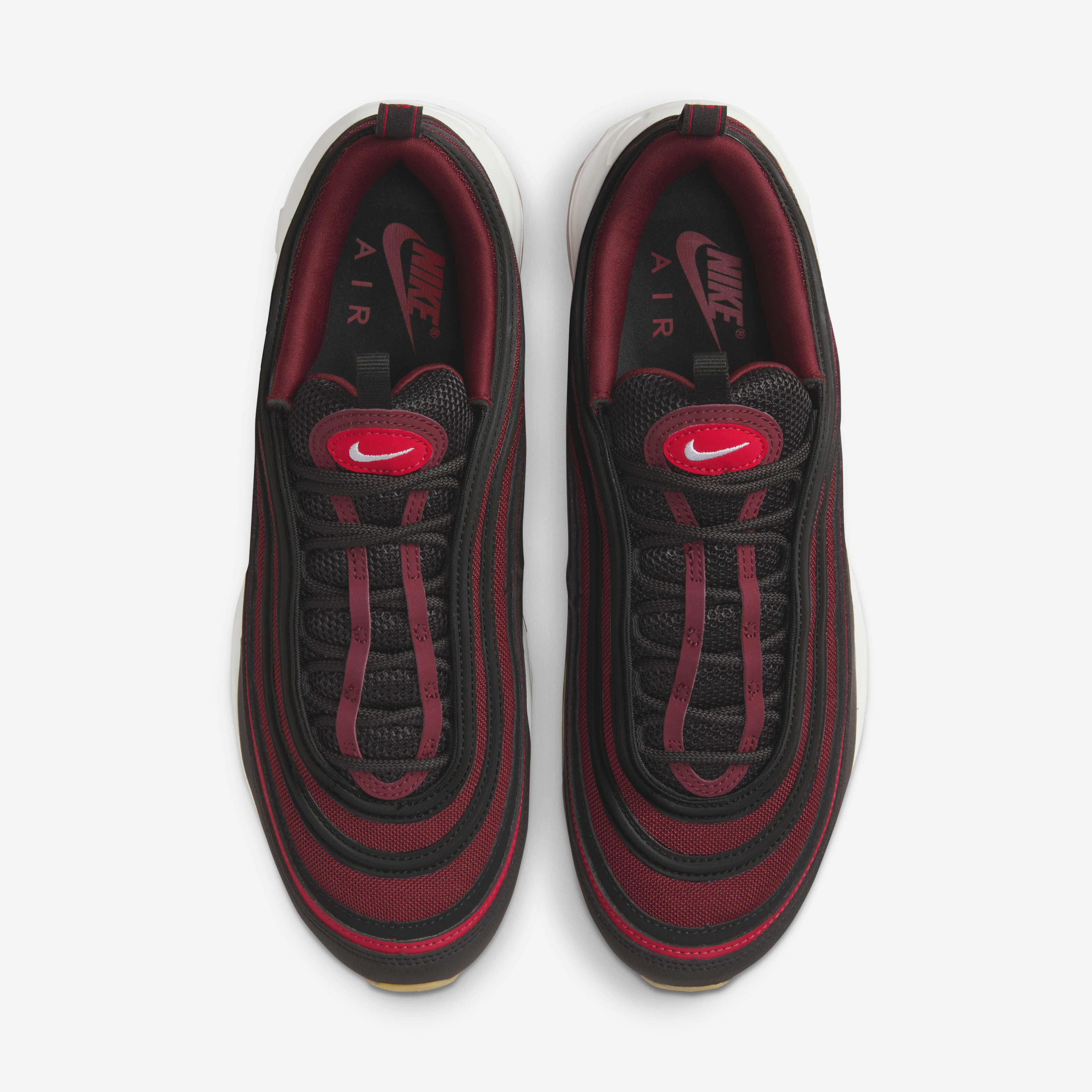 Mens nike air max 97 shoes black/university red/black top