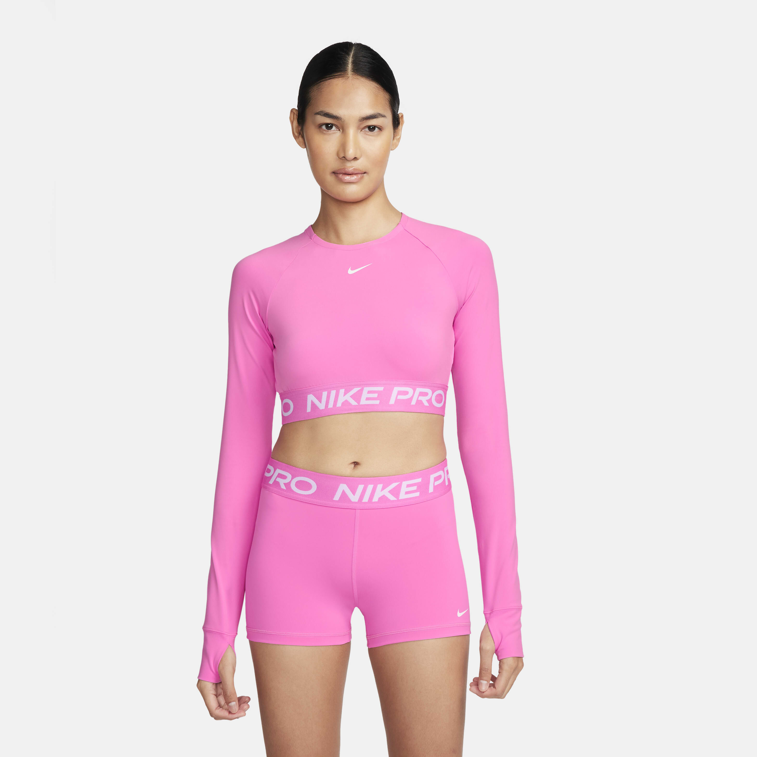 Buy Nike Pro Women s Dri FIT Cropped Long Sleeve Top Nike Kuwait Official