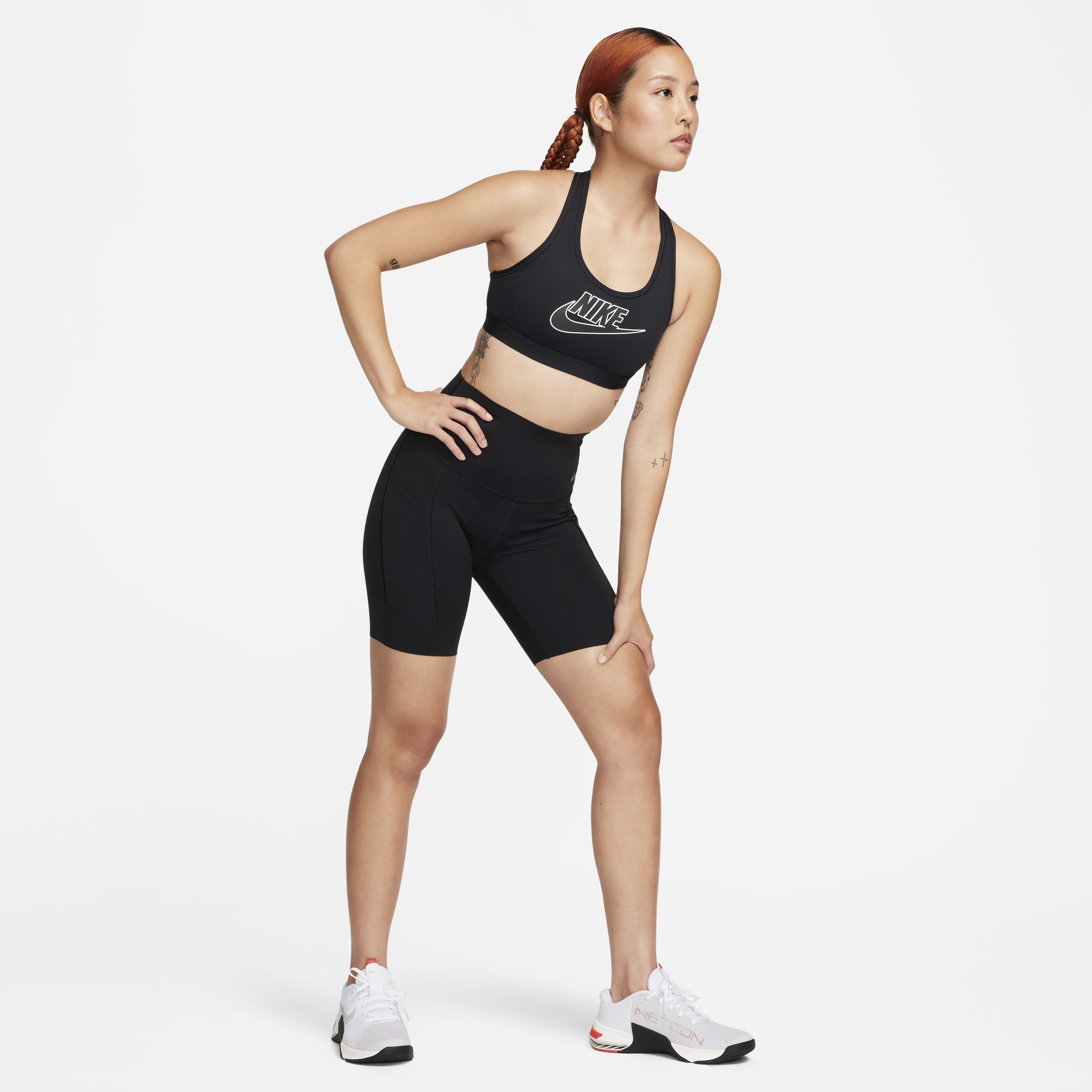 Buy Nike Swoosh Medium Support Women s Padded Logo Sports Bra Nike Kuwait Official