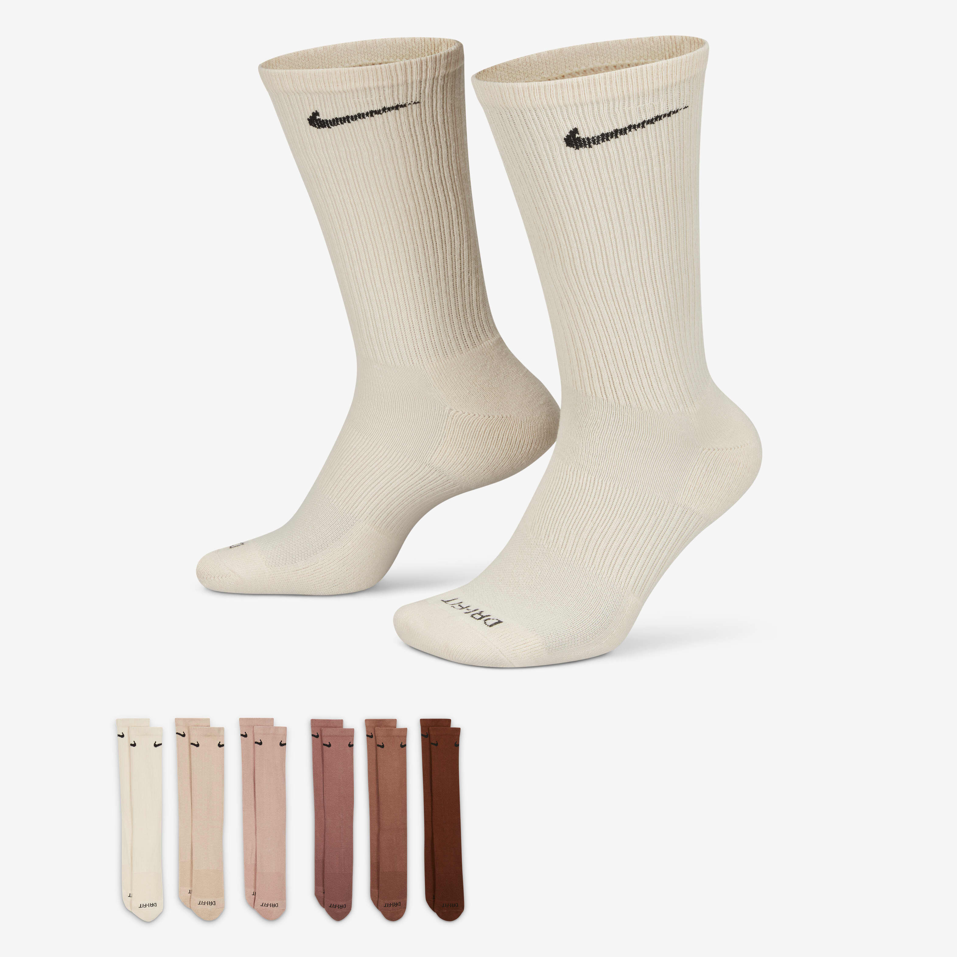 Buy Nike Everyday Plus Cushioned Training Crew Socks 6 Pairs Multi Colour Nike Kuwait Official