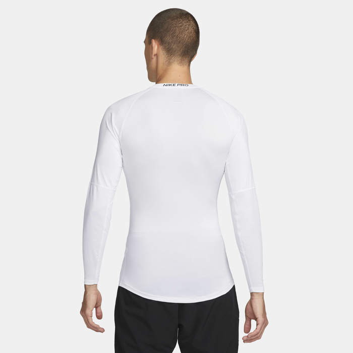 Buy Nike Pro Men's Dri-FIT Tight Long-Sleeve Fitness Top - White/Black ...