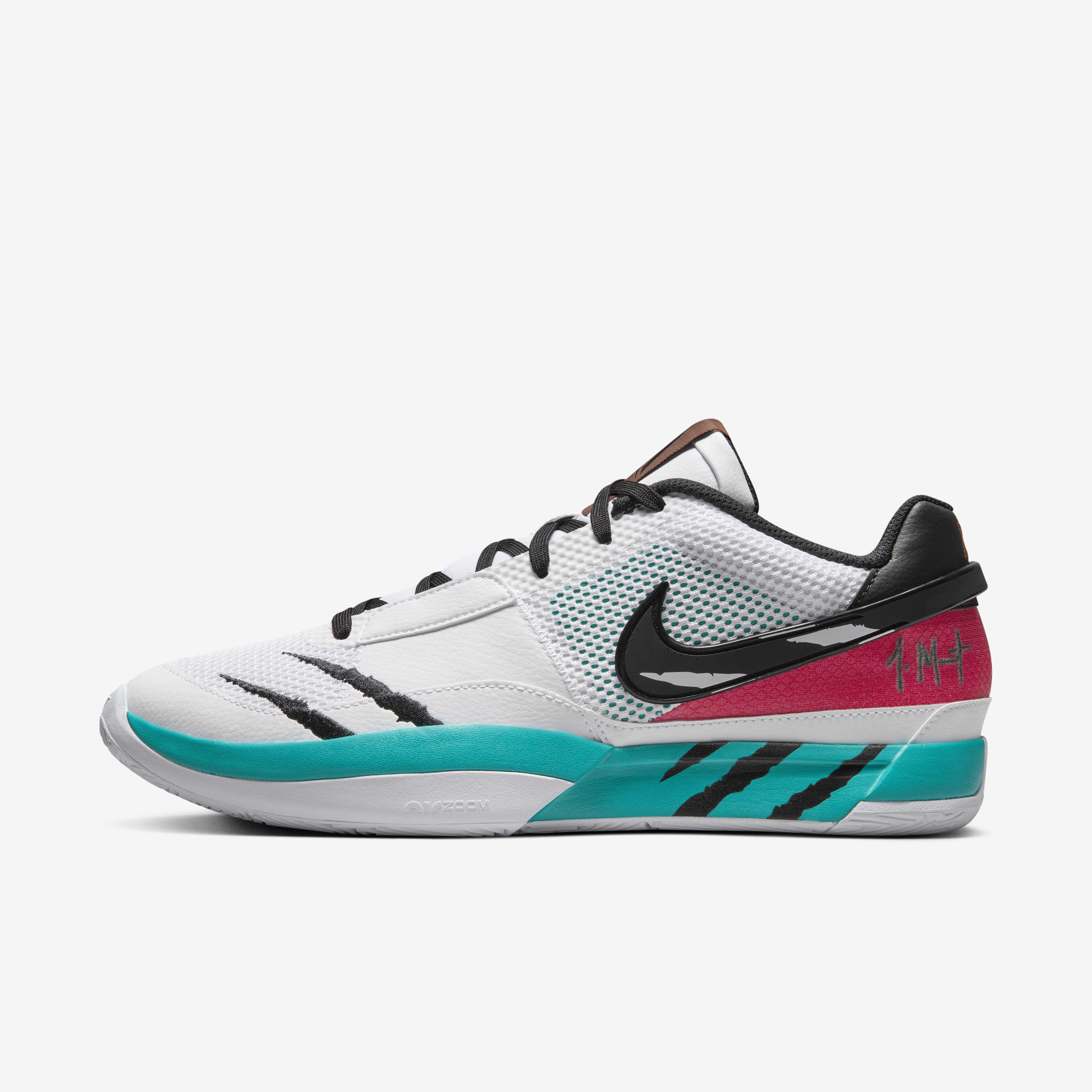Buy JA 1 Scratch Basketball Shoes White Turbo Green University Red Black Nike Kuwait Official