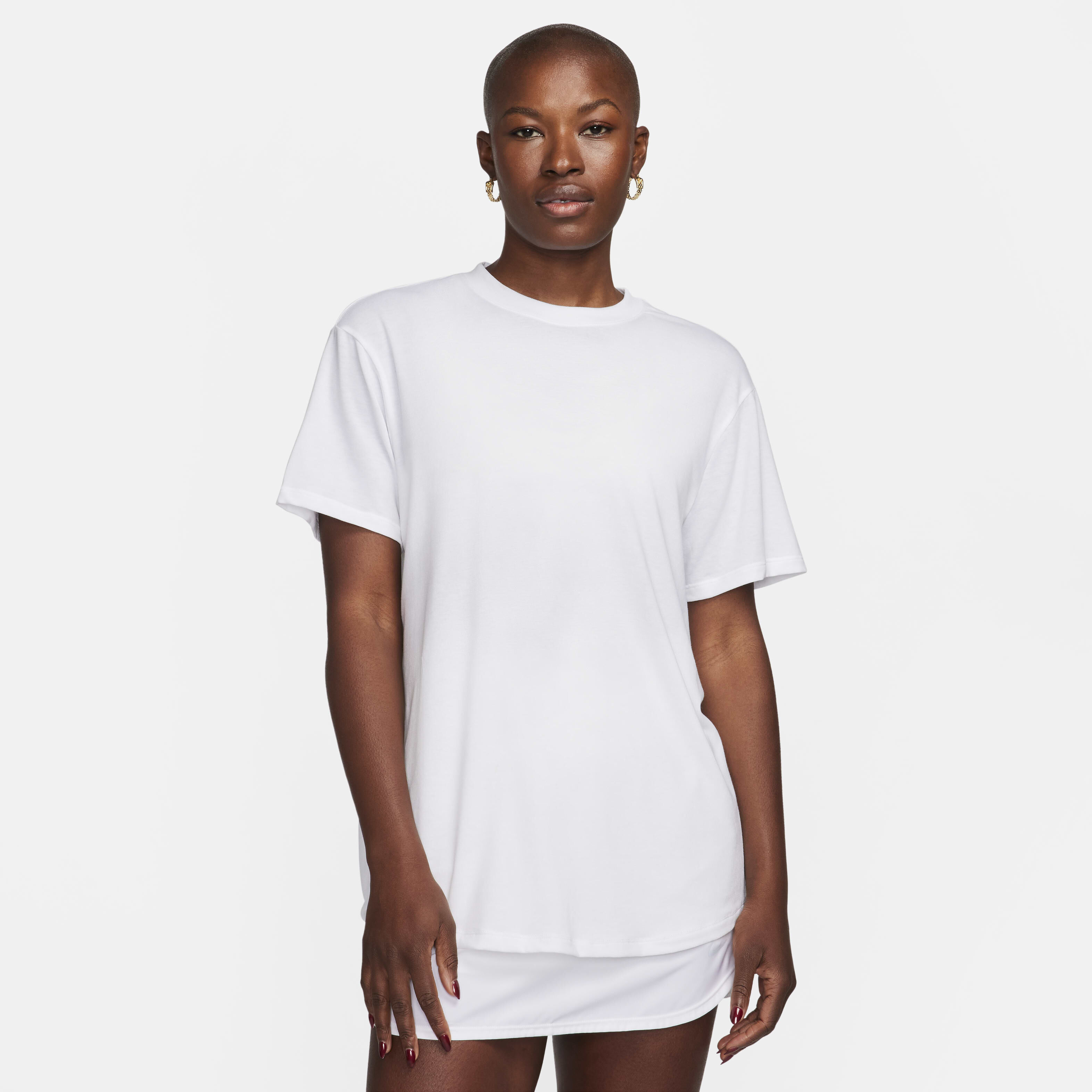 Nike dri fit white t shirt women's shop