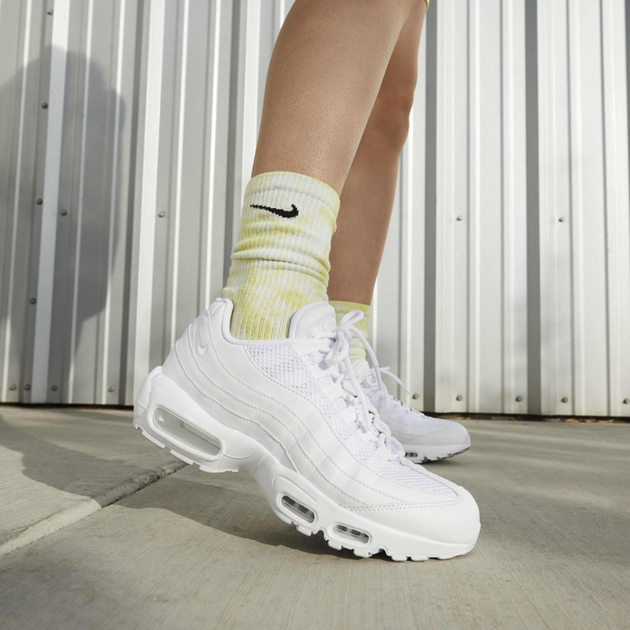 Buy Nike Air Max 95 Women's Shoes White/Metallic Silver/White