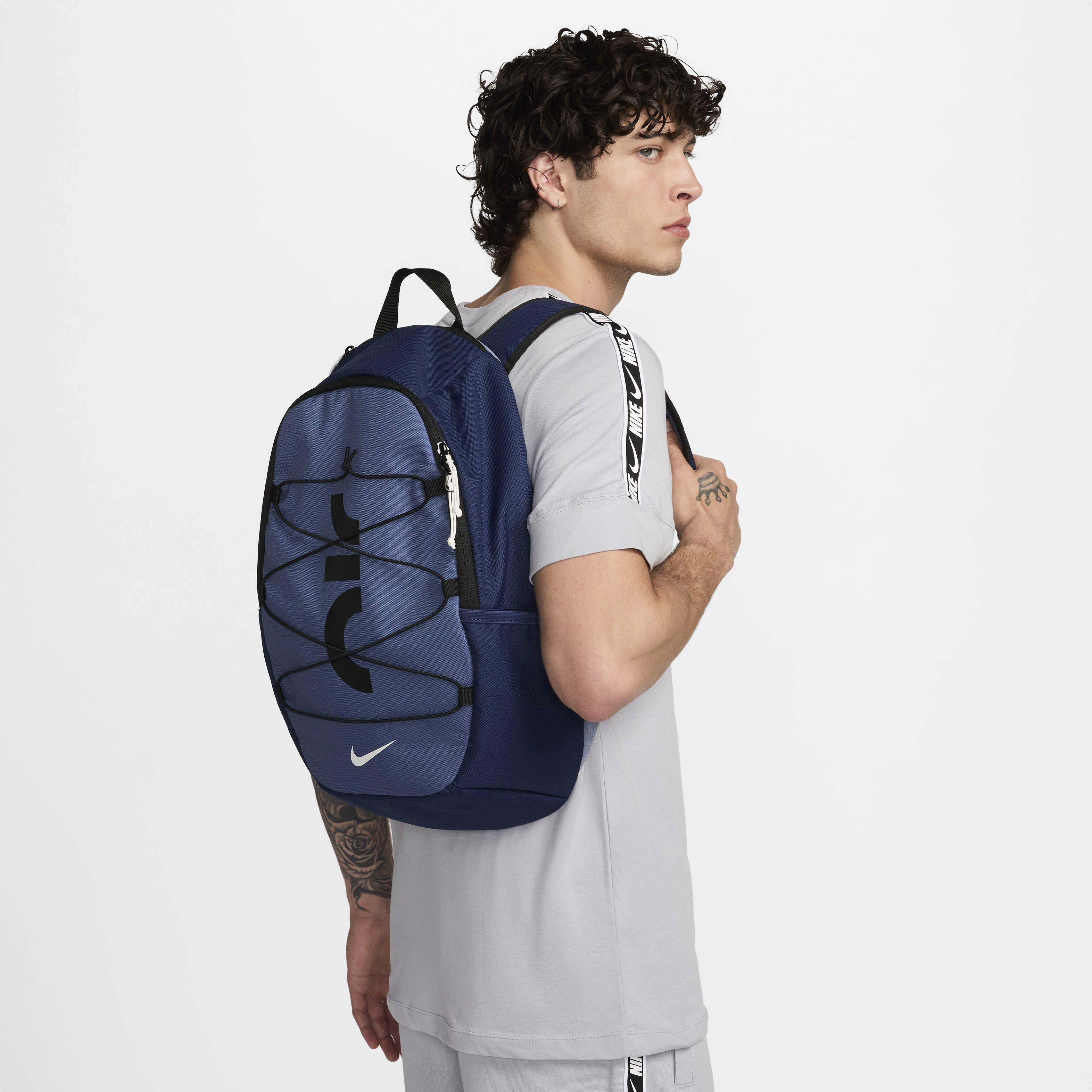 Nike air backpack black and blue shop