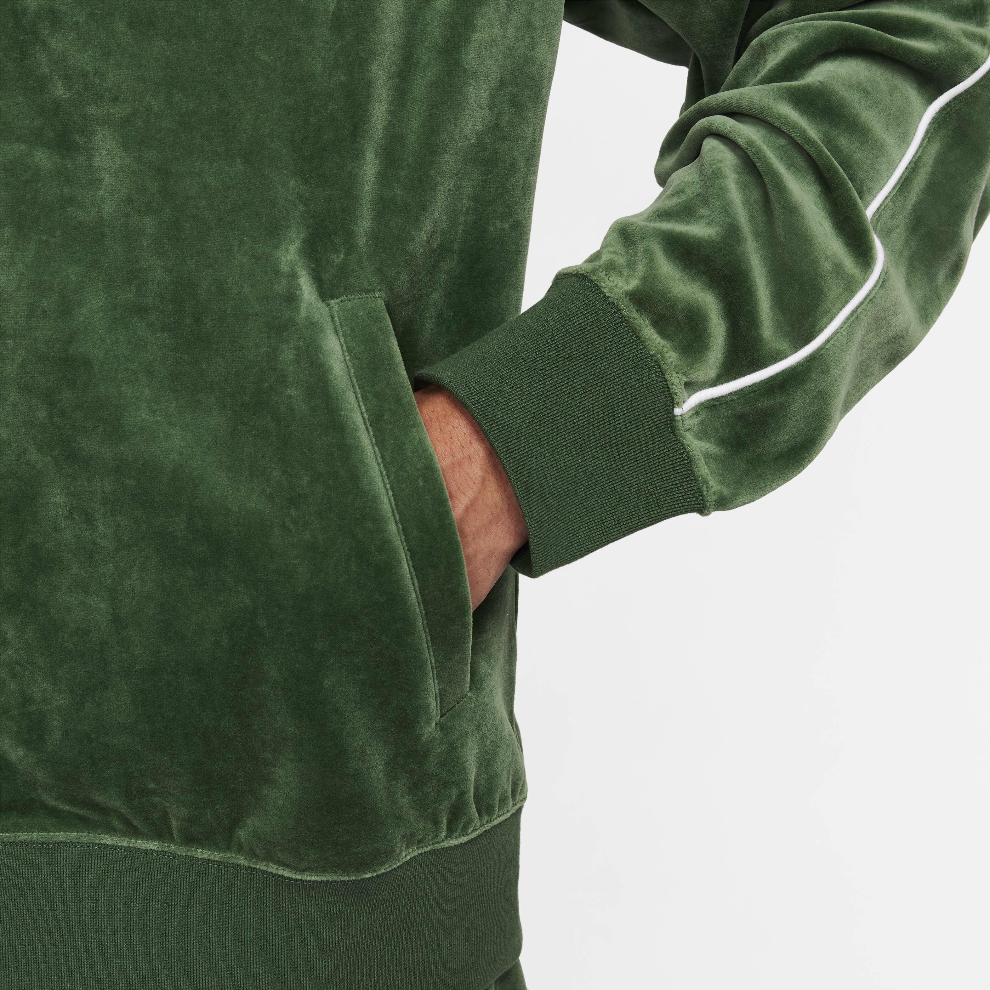 Buy Nike Sportswear Club Men's Velour Jacket - Fir/White