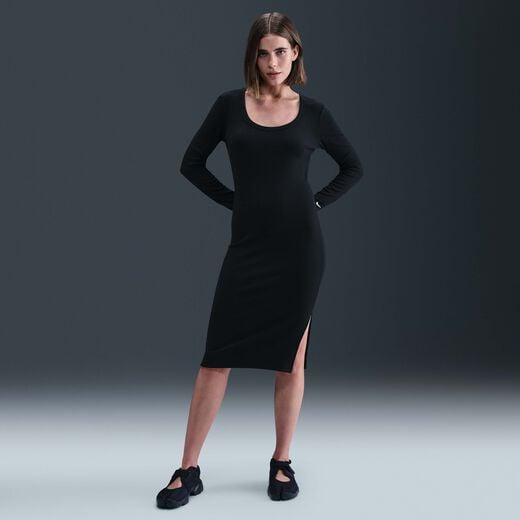 Women's Skirts & Dresses-Nike, Nike Sportswear Chill Knit, Women's Tight Long-Sleeve Midi Mini-Rib Dress Women's Skirts & Dresses-Nike, Nike Sportswear Chill Knit, Women's Tight Long-Sleeve Midi Mini-Rib Dress