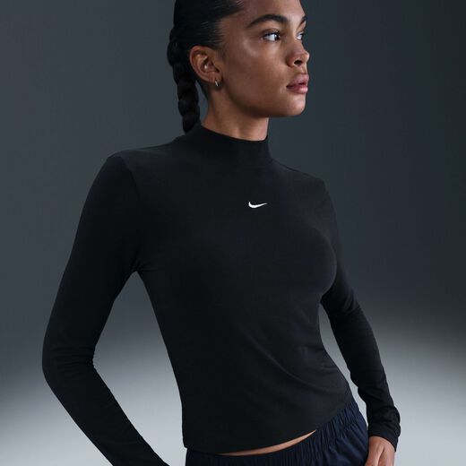 Women's Long Sleeves Shirts-Nike, Nike Sportswear Chill Knit, Women's Slim Long-Sleeve Mock-Neck T-Shirt