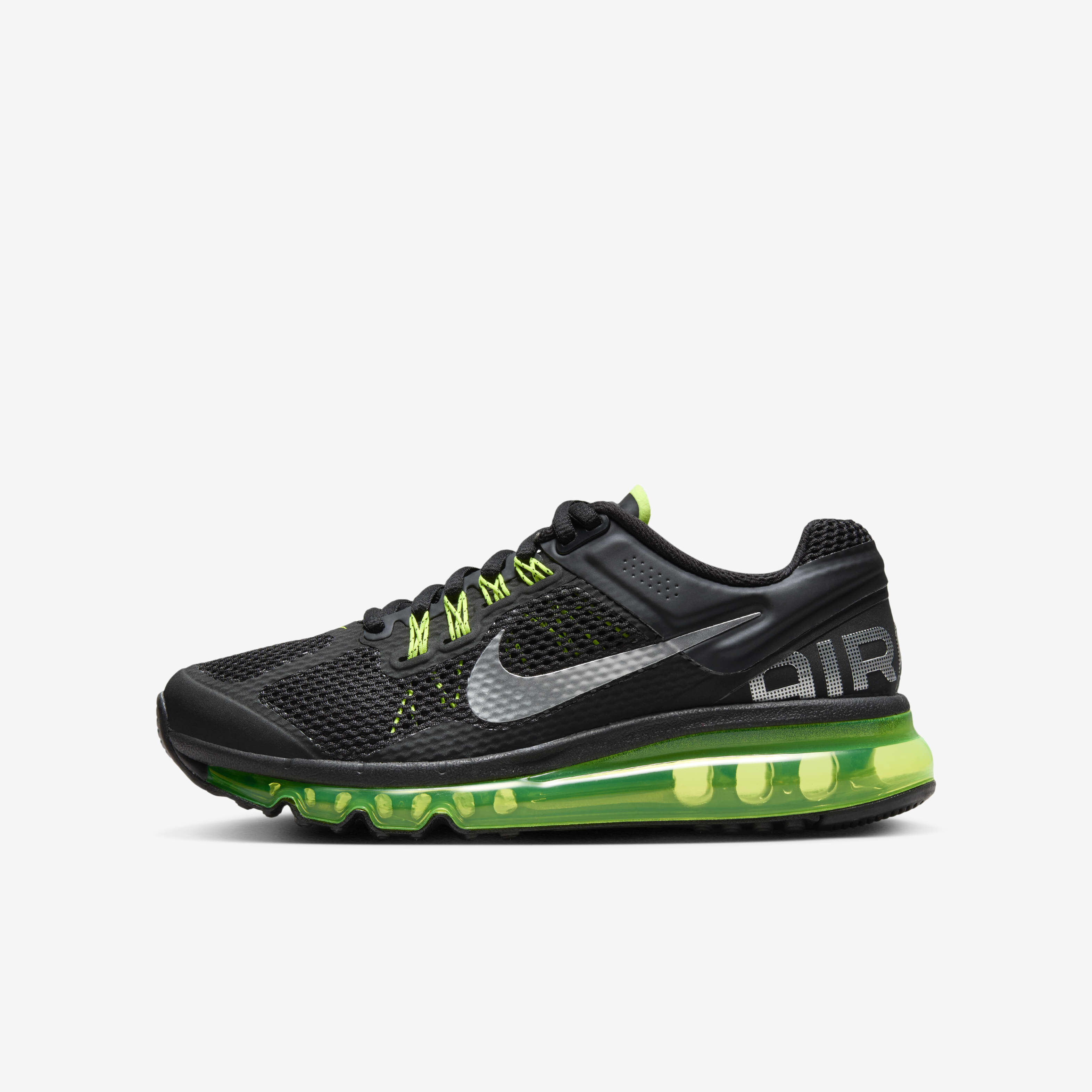 Buy Nike Air Max 2013 Older Kids Shoes Black Volt Metallic Silver Nike Kuwait Official
