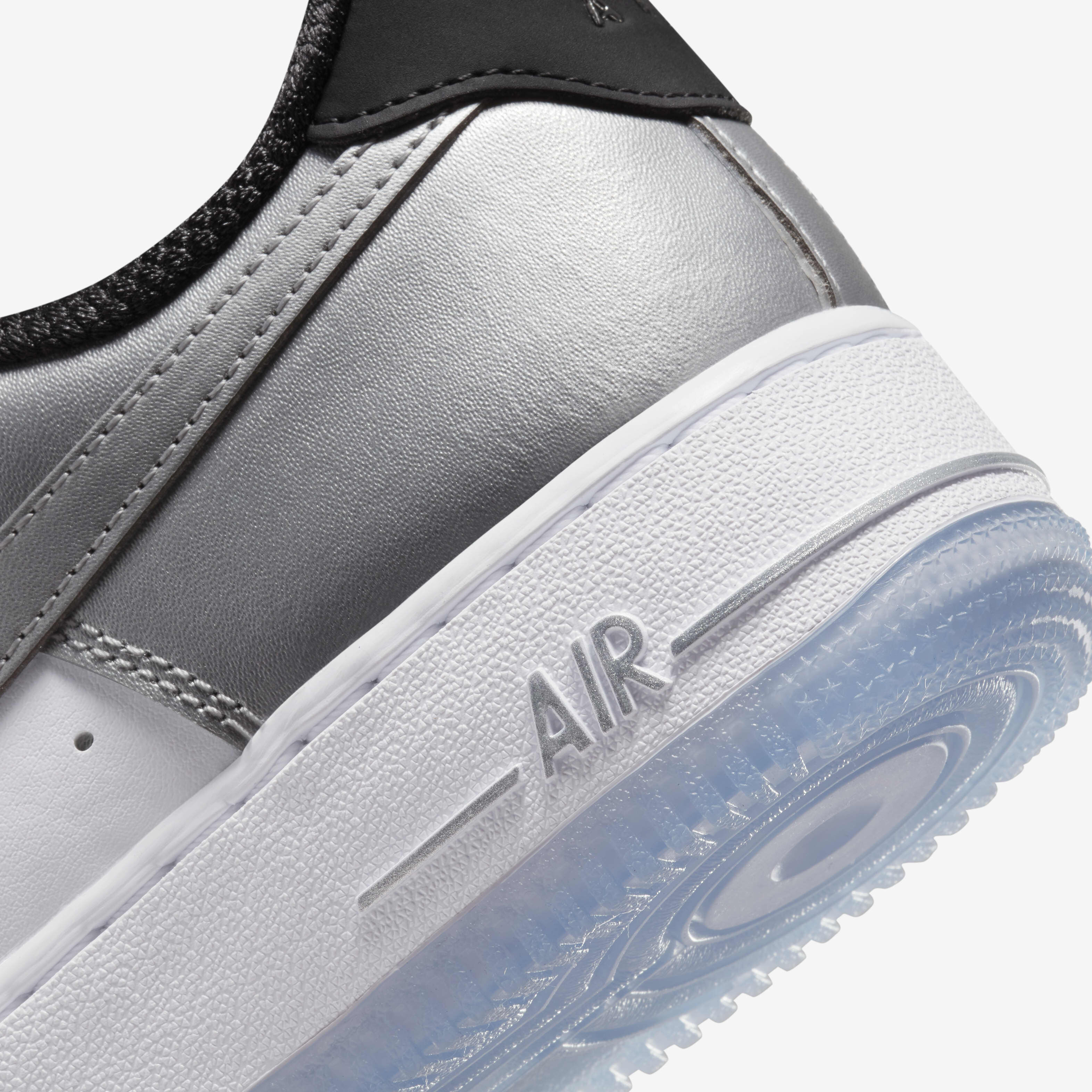 air force 1 07 trainers chrome metallic silver
