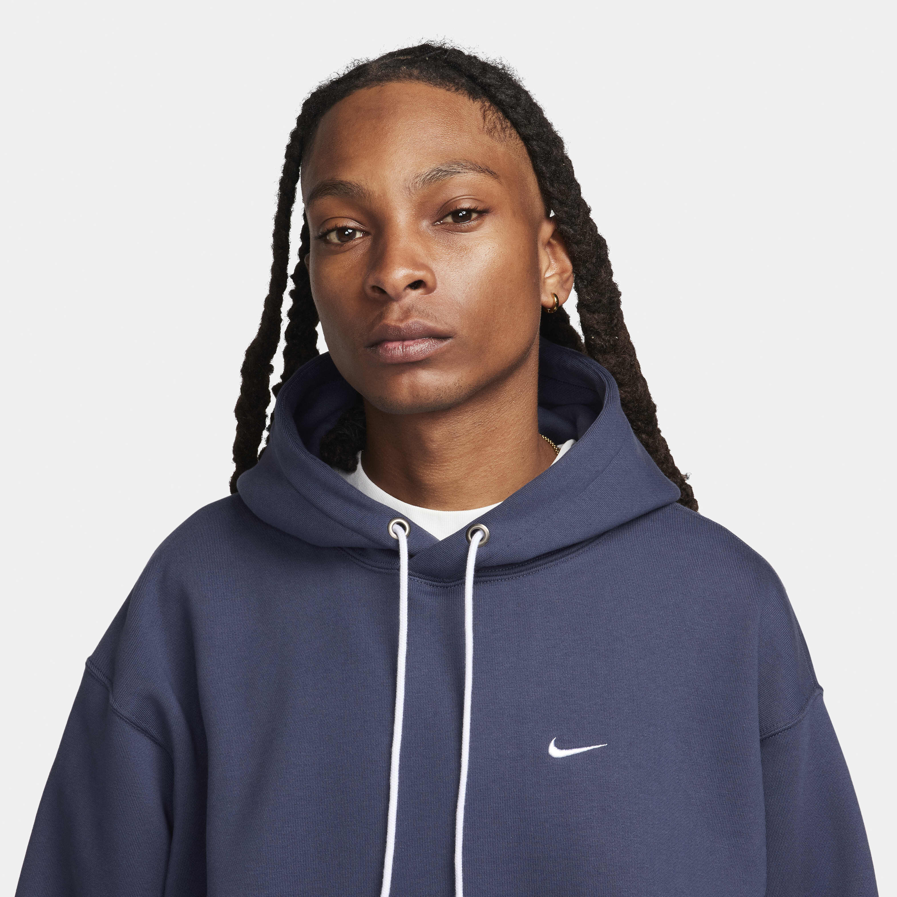 Buy Nike Solo Swoosh Men's Fleece Pullover Hoodie - Thunder Blue/White |  Nike Kuwait Official