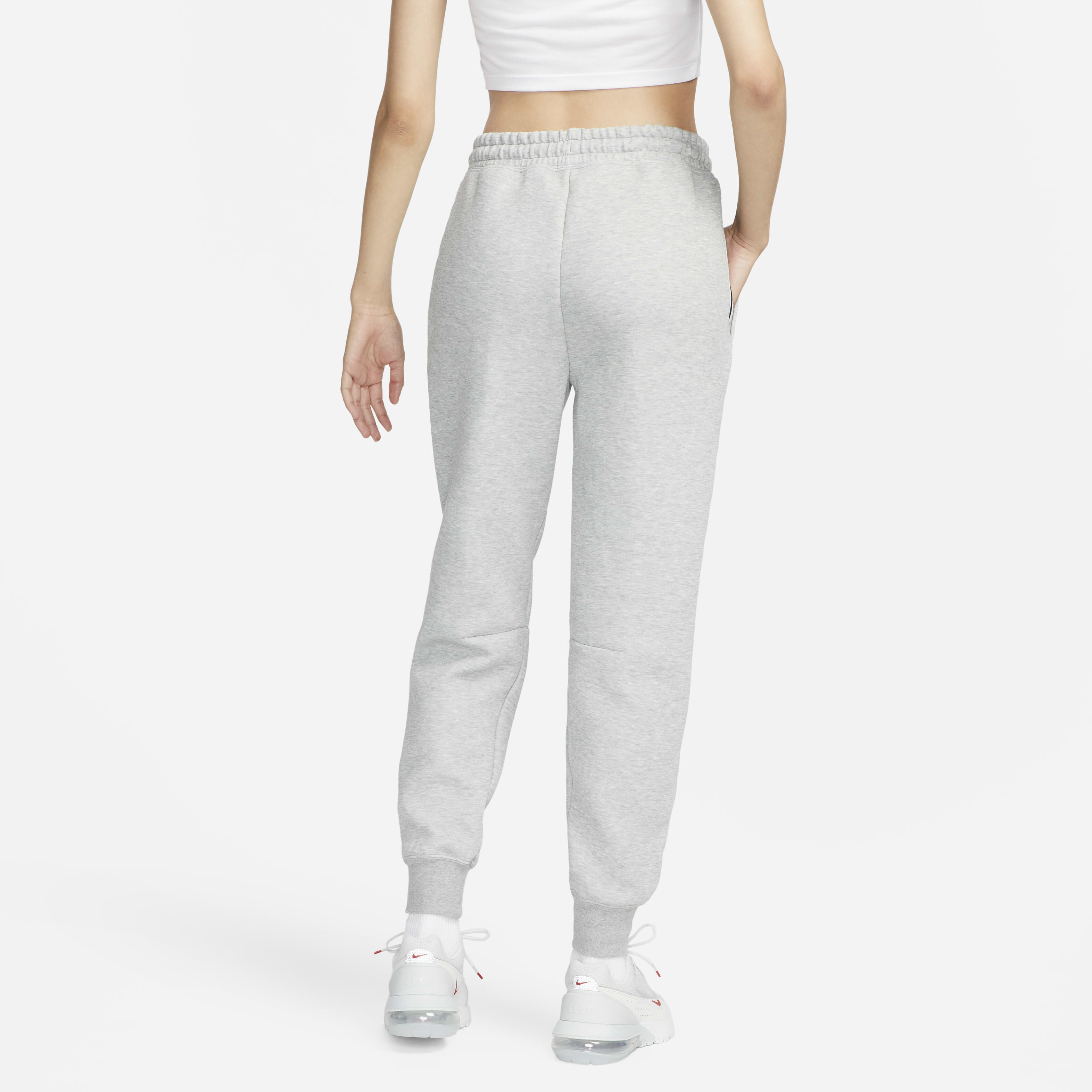 Buy Nike Sportswear Tech Fleece Women s Mid Rise Joggers Dark Grey Heather Black Nike Kuwait Official