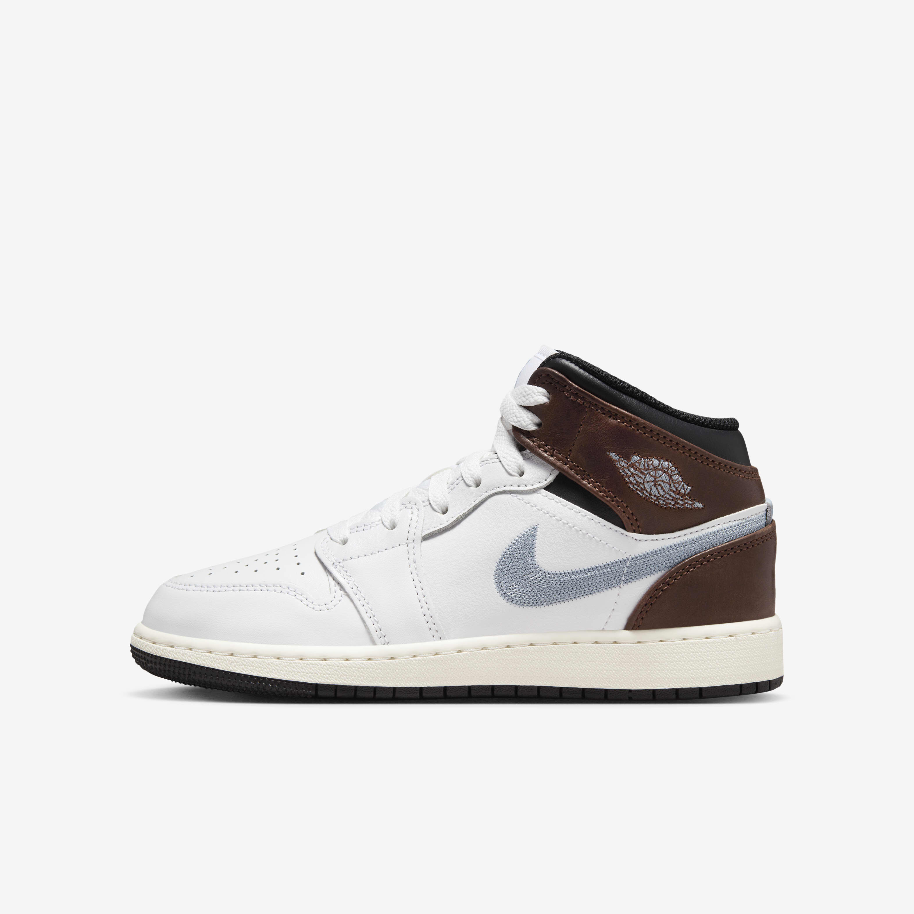 Buy Air Jordan 1 Mid SE Older Kids Shoes White Black Sail Blue Grey Nike Kuwait Official