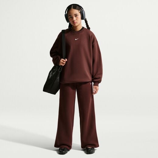 Studio Fleece-Nike, Nike Sportswear Studio, Big Kids' (Girls') Oversized Crew-Neck Sweatshirt
