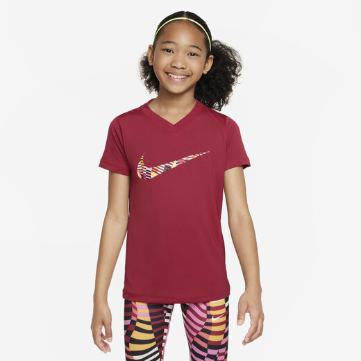T-Shirts & Tops-Nike, Nike Dri-FIT, Older Kids' (Girls') V-Neck T-Shirt