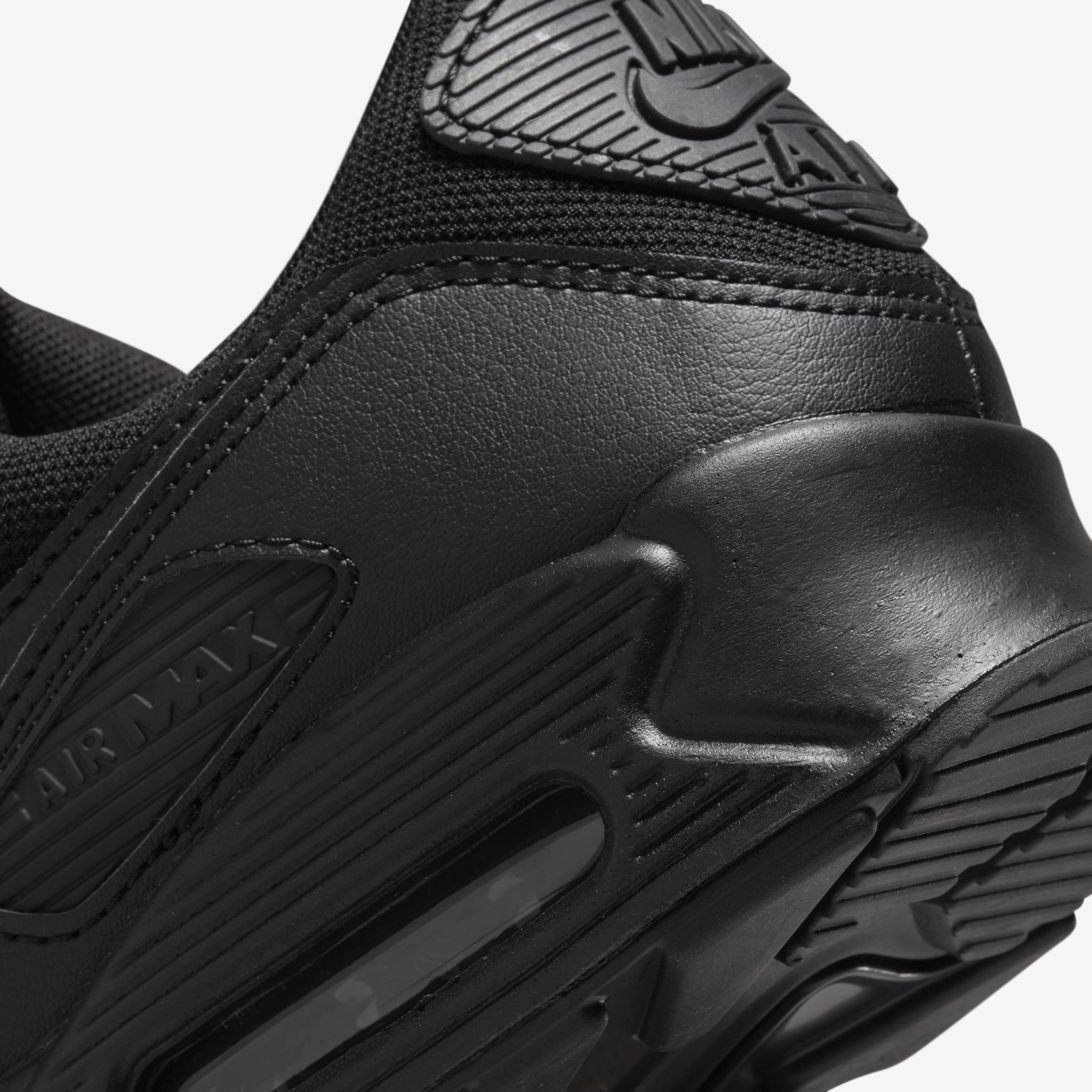 nike air max 90 womens shoes all black leather special