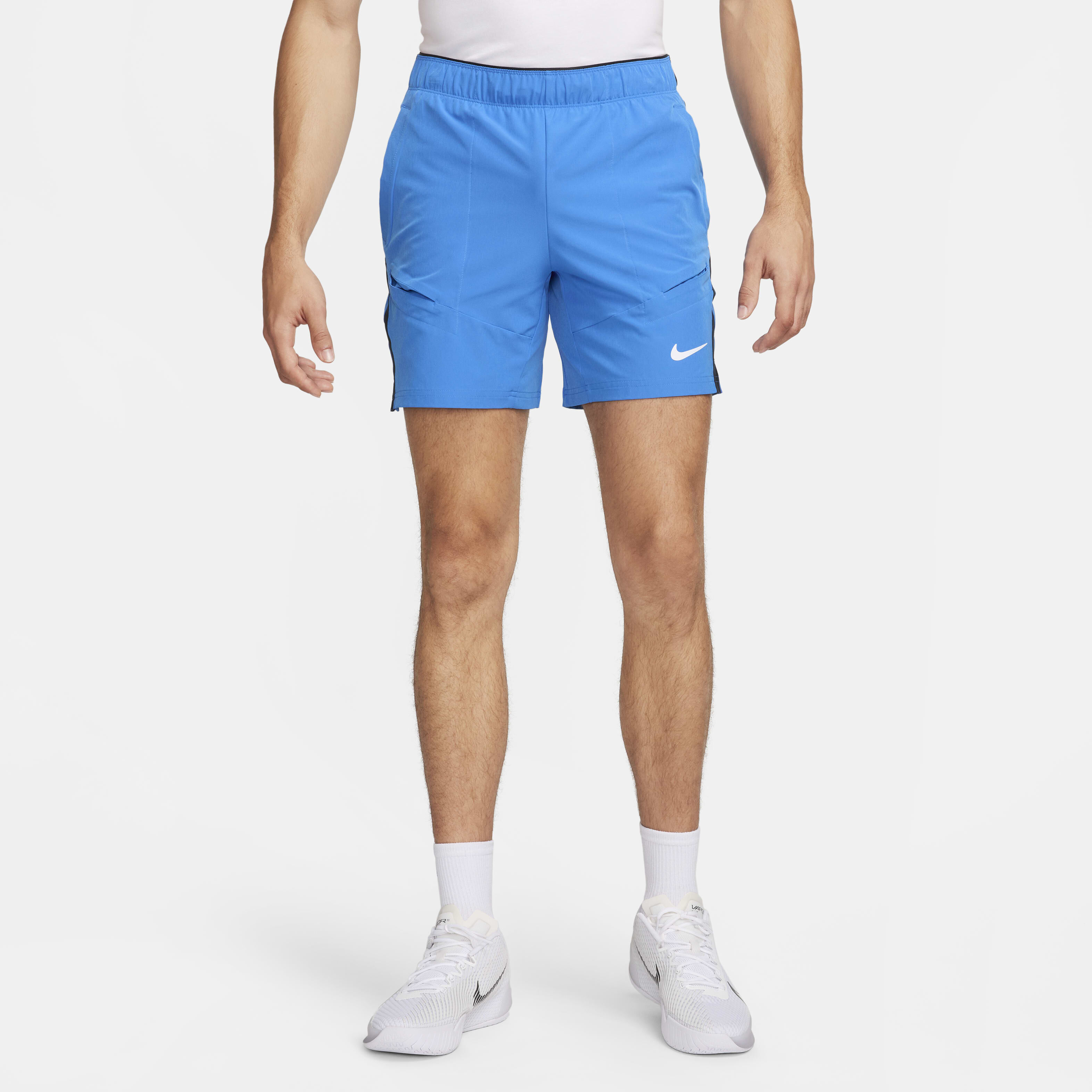 Buy NikeCourt Advantage Men s Dri FIT 18cm approx. Tennis Shorts Light Photo Blue Black White Nike Kuwait Official