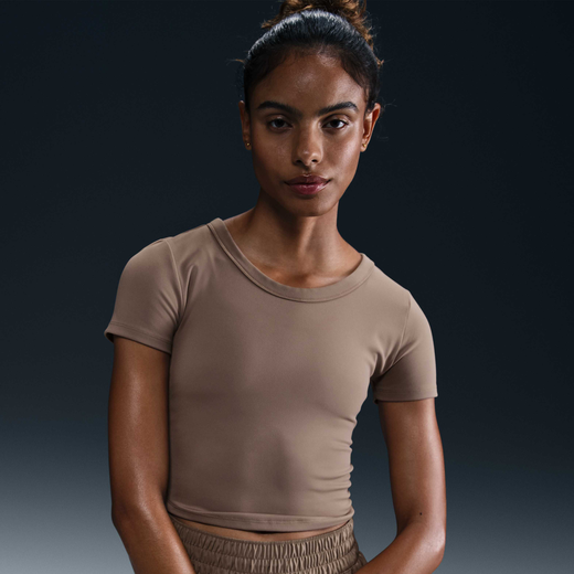 New In Women's Short Sleeves Shirts-Nike, Nike One Fitted, Women's Dri-FIT Short-Sleeve Cropped Top