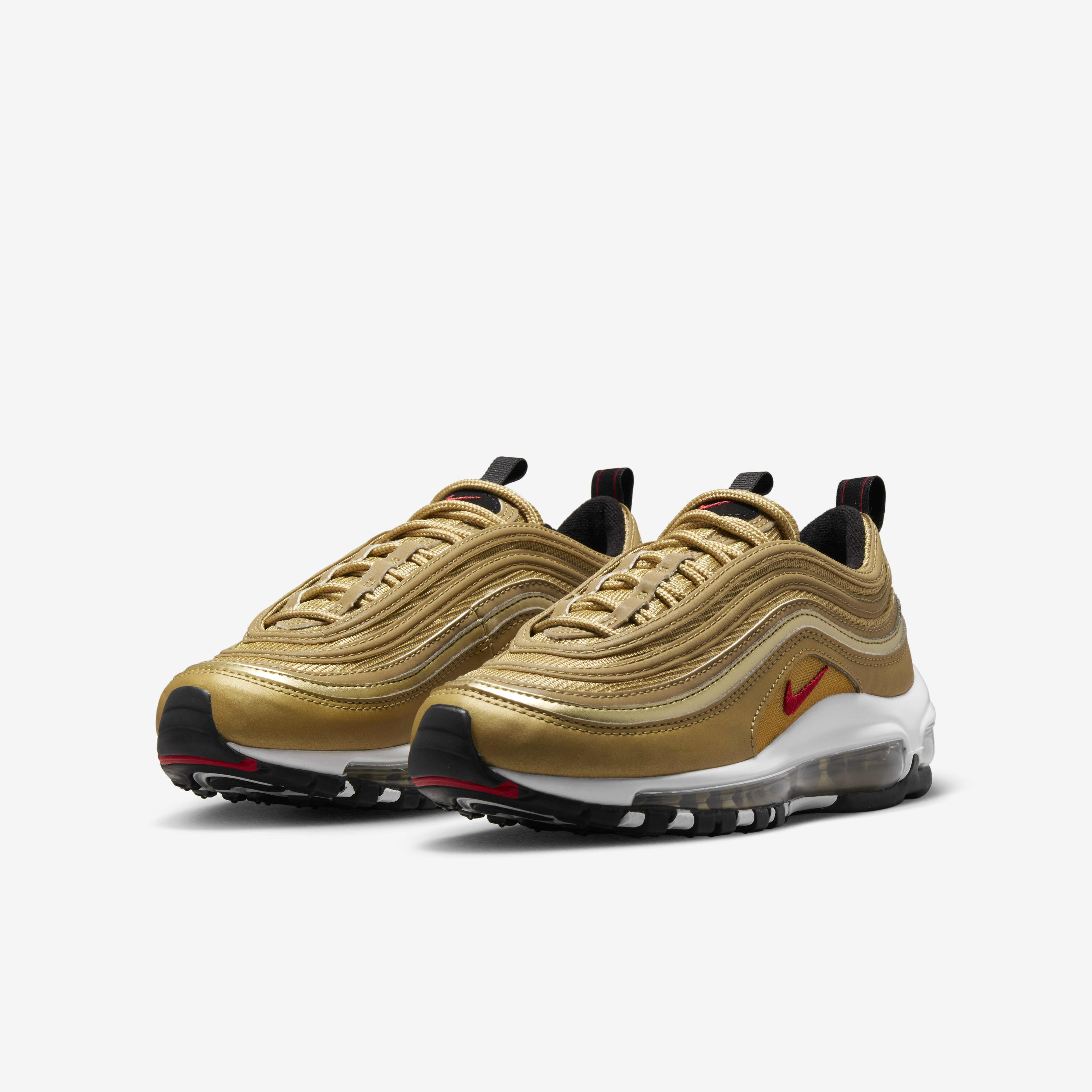 Buy Nike Air Max 97 Older Kids Shoes Metallic Gold Black White Varsity Red Nike Kuwait Official