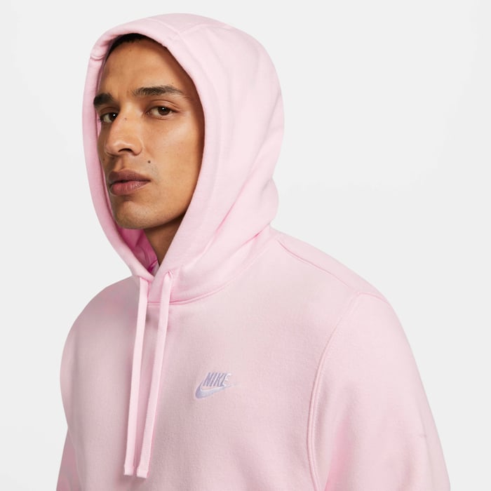Pink Mens Lined Hoodie Buy Nike Sportswear Club Fleece Pullover