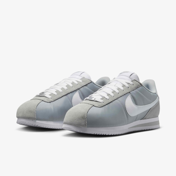 Buy Nike Cortez Textile Men's Shoes Flat Silver/White Nike Kuwait