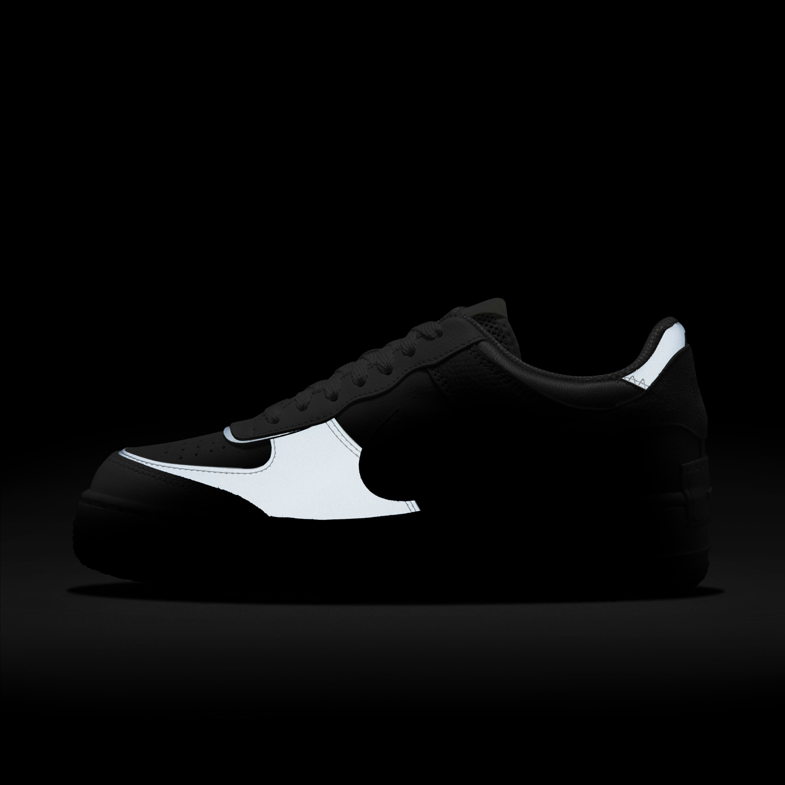 nike air force 1 black and white shadow
