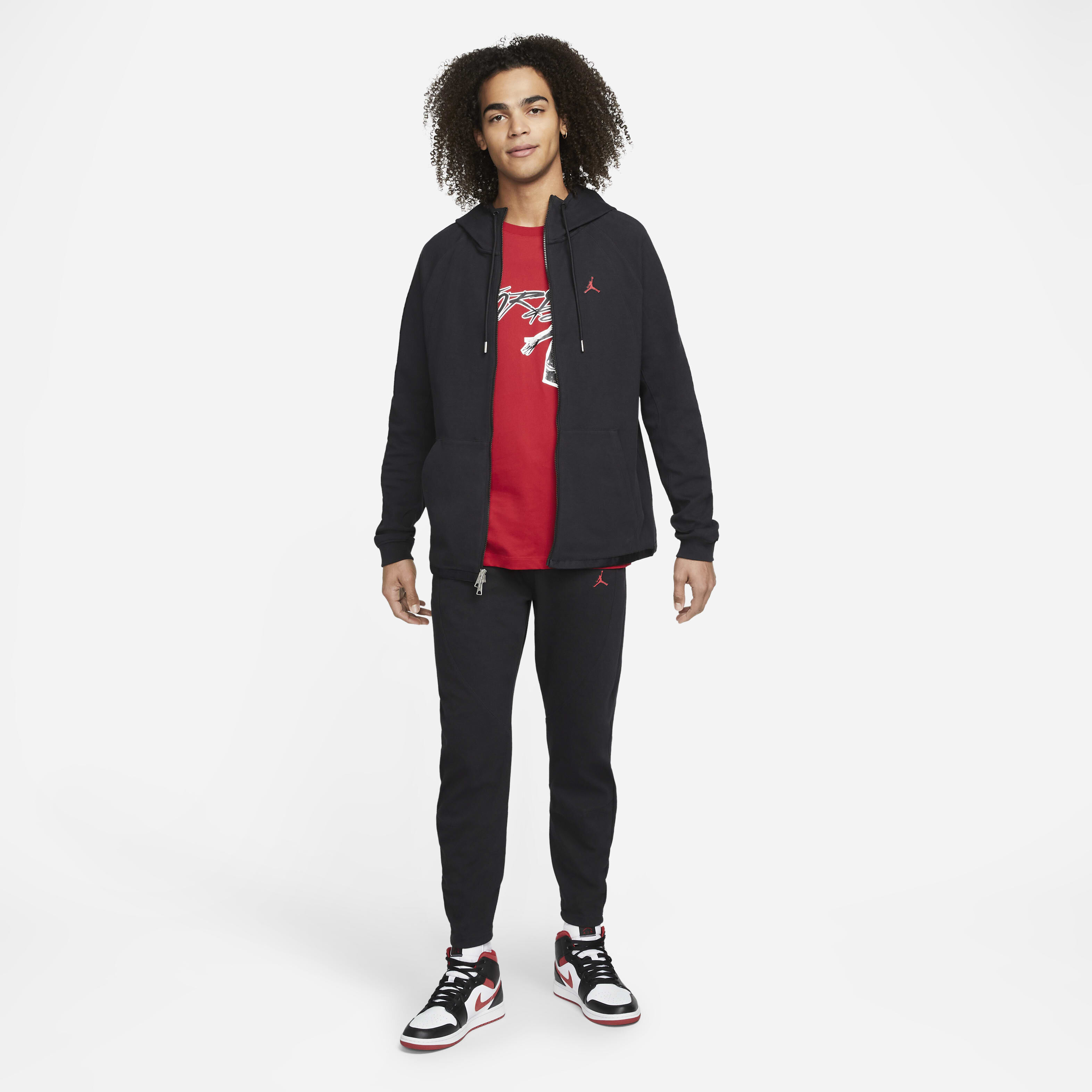 Buy Jordan Essentials Men's Warm-Up Jacket - Black/Gym Red @ Nike Kuwait