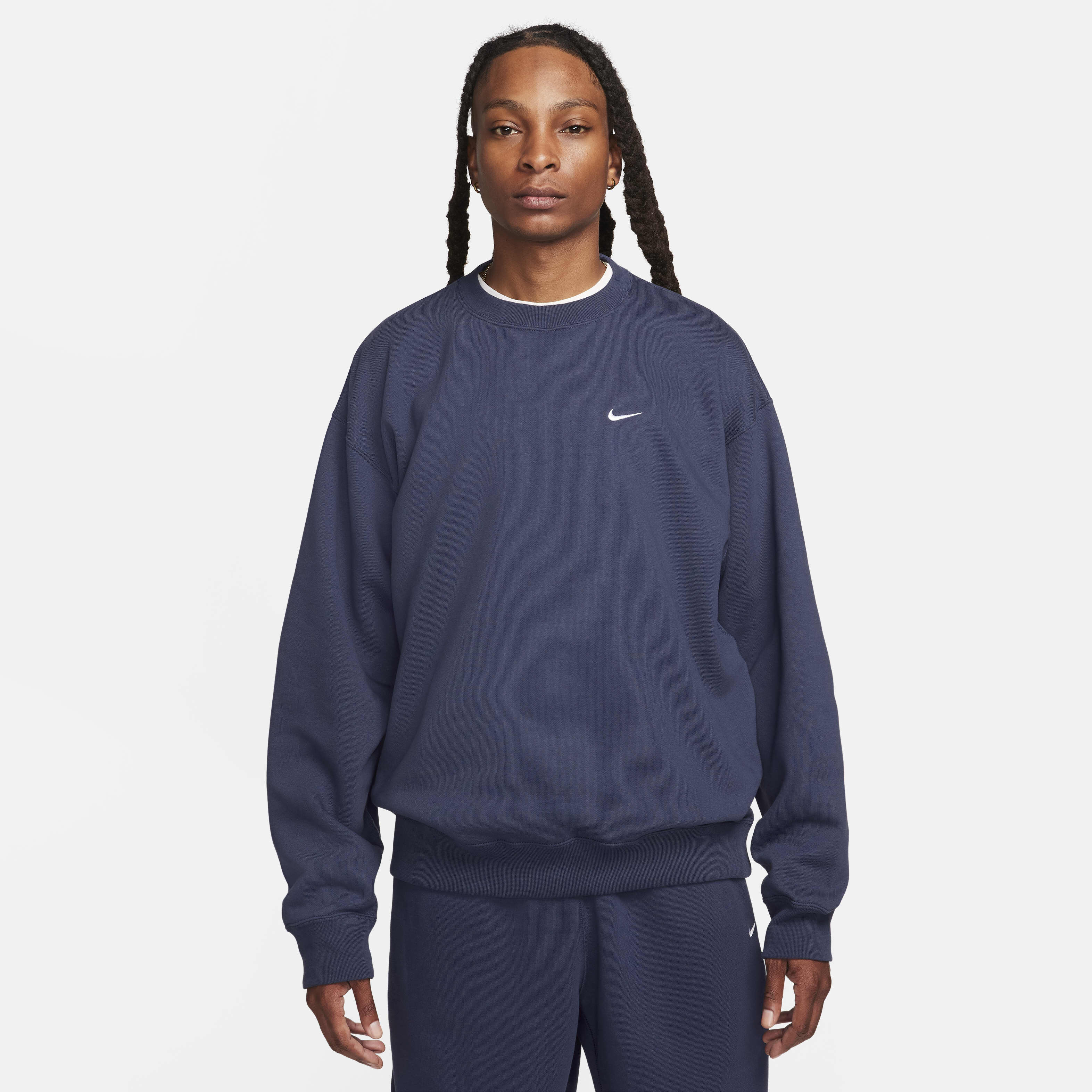 Nike swoosh fleece crew sweatshirt on sale