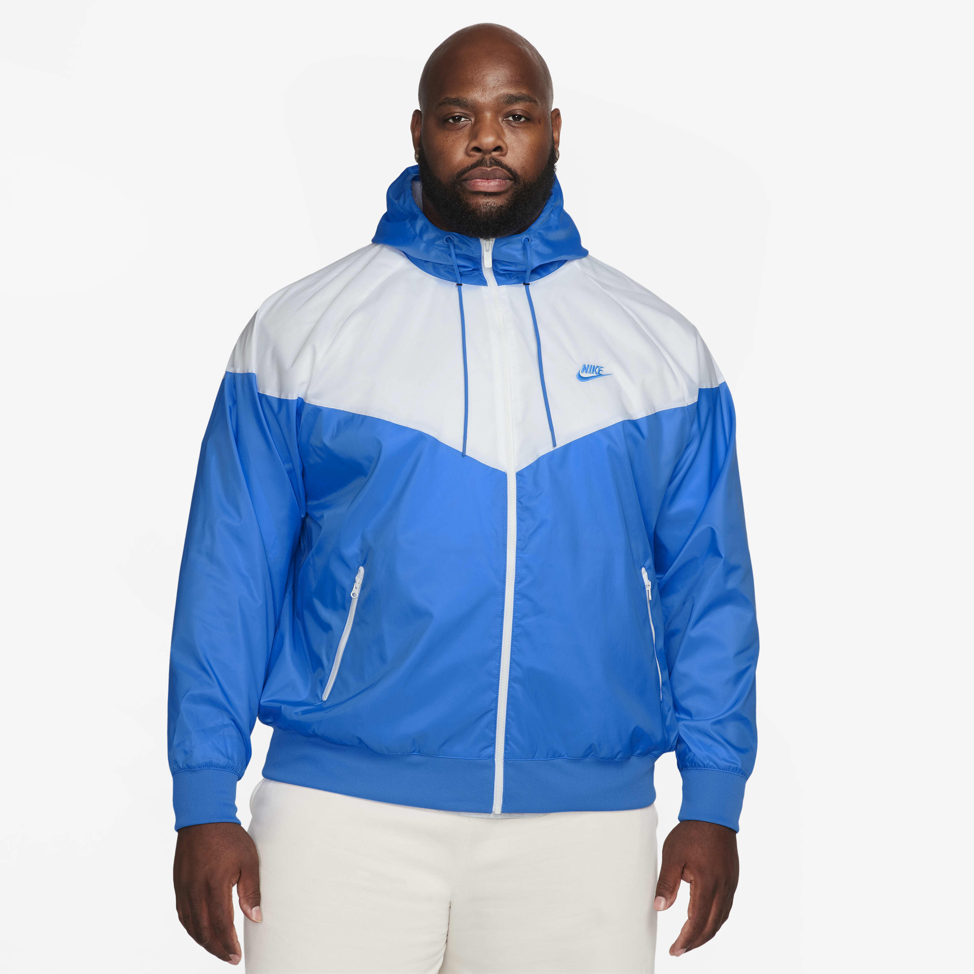 nike windrunner blue and white