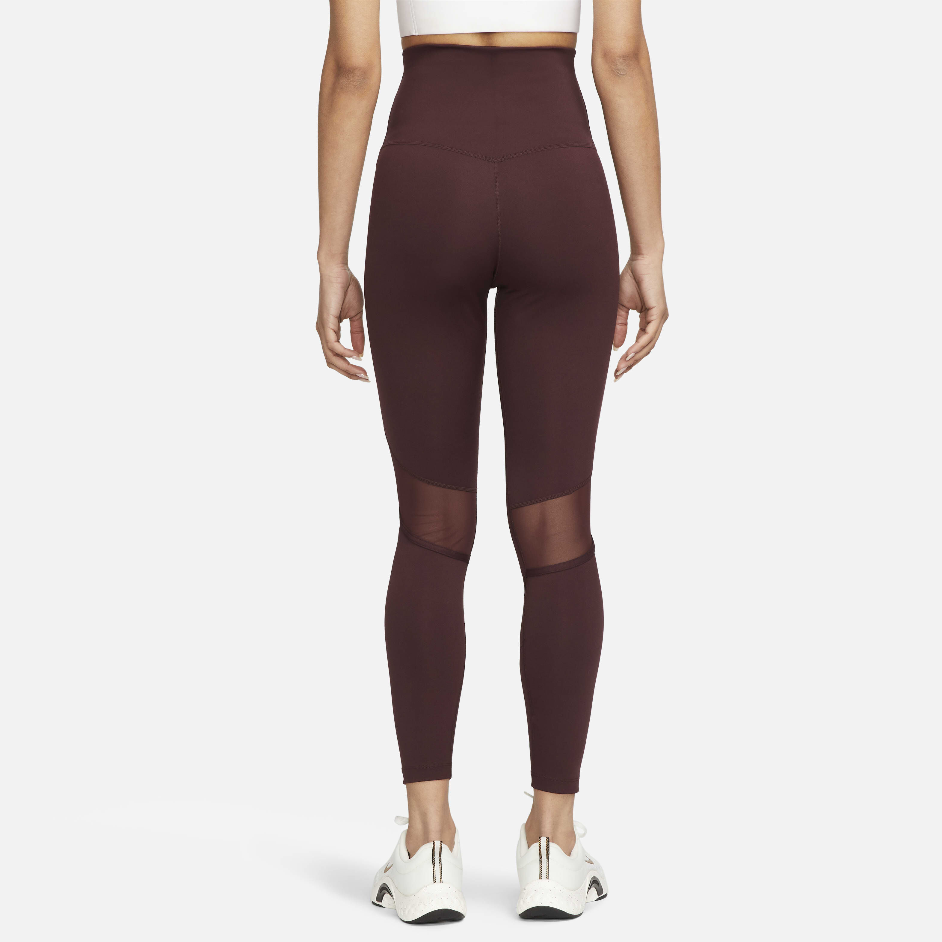 Buy Nike One Women s High Waisted 7 8 Mesh Panelled Leggings Burgundy Crush Red Stardust Nike Kuwait Official
