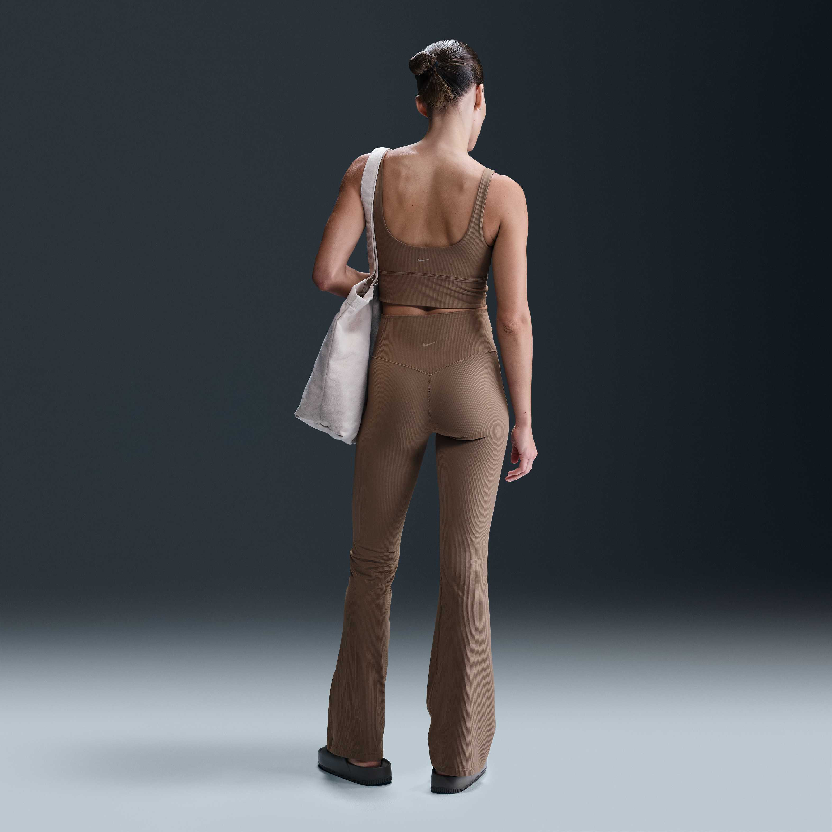 Buy Nike Zenvy Rib Women's High-Waisted Flared Leggings - Mink