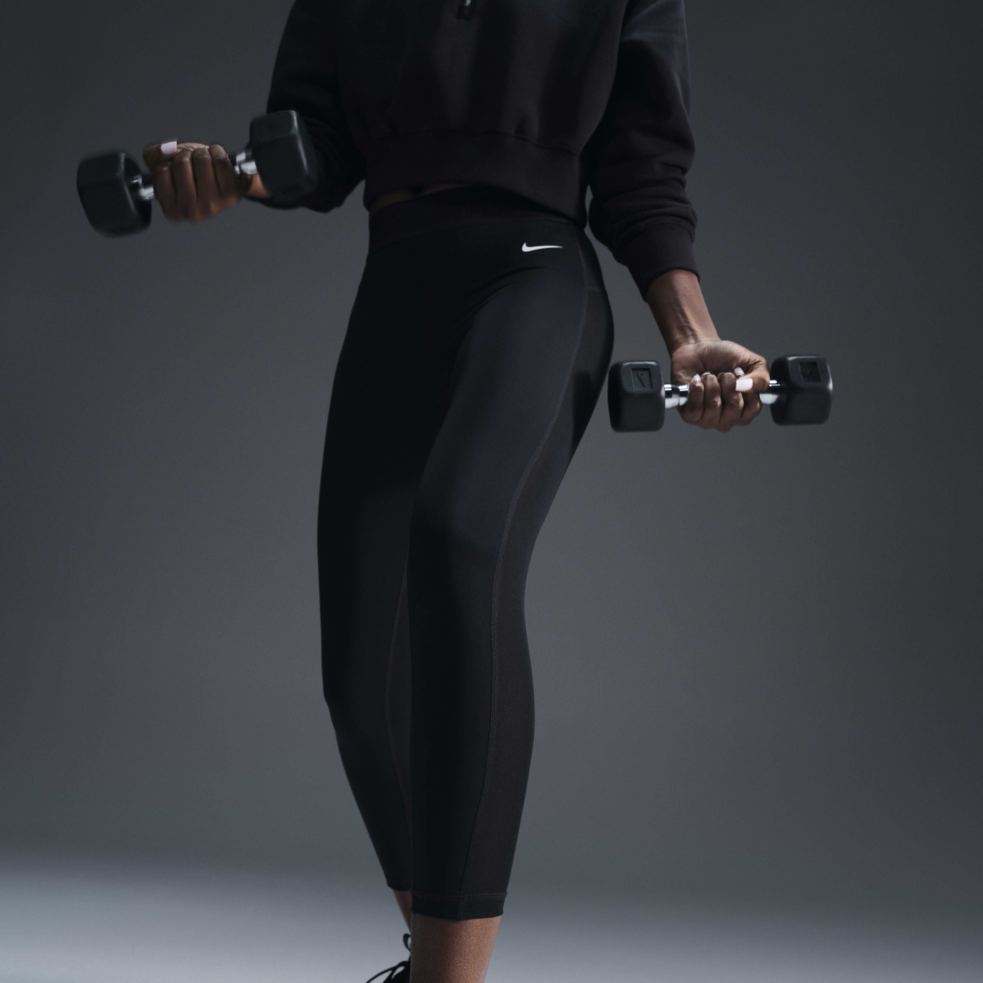 Buy Nike Pro Women s Mid Rise 7 8 Mesh Panelled Leggings Nike Kuwait Official