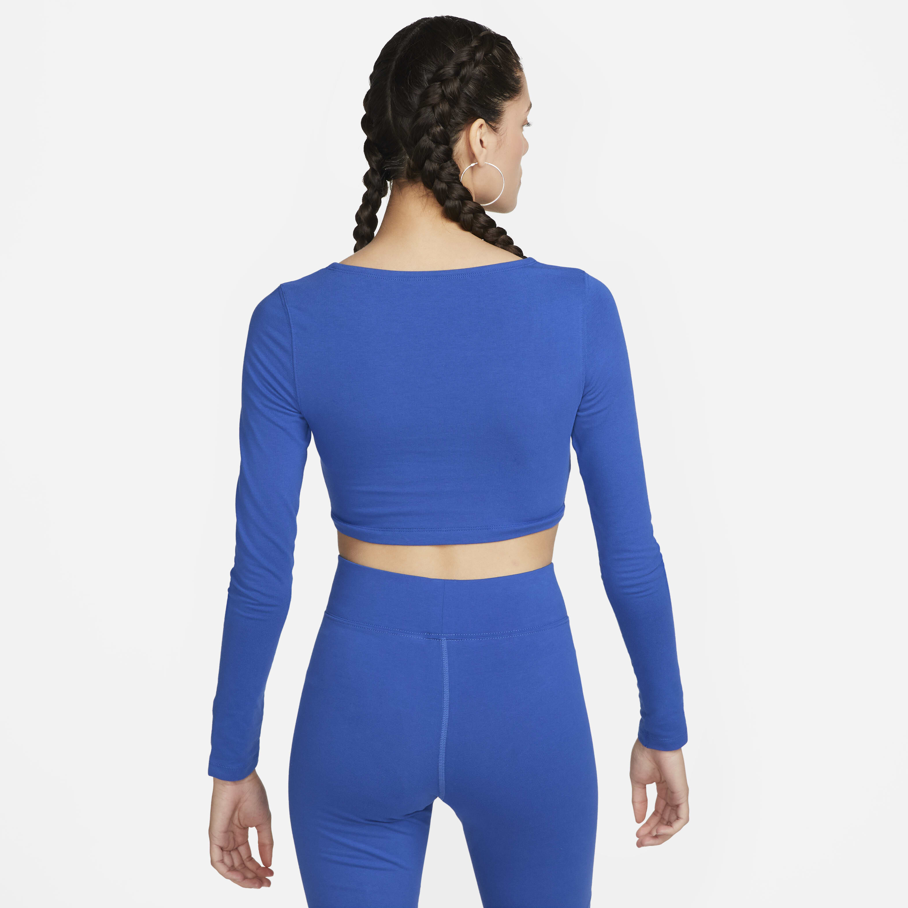 Buy Nike Sportswear Women's Long-Sleeve Crop Top - Game Royal/Phantom |  Nike Kuwait Official