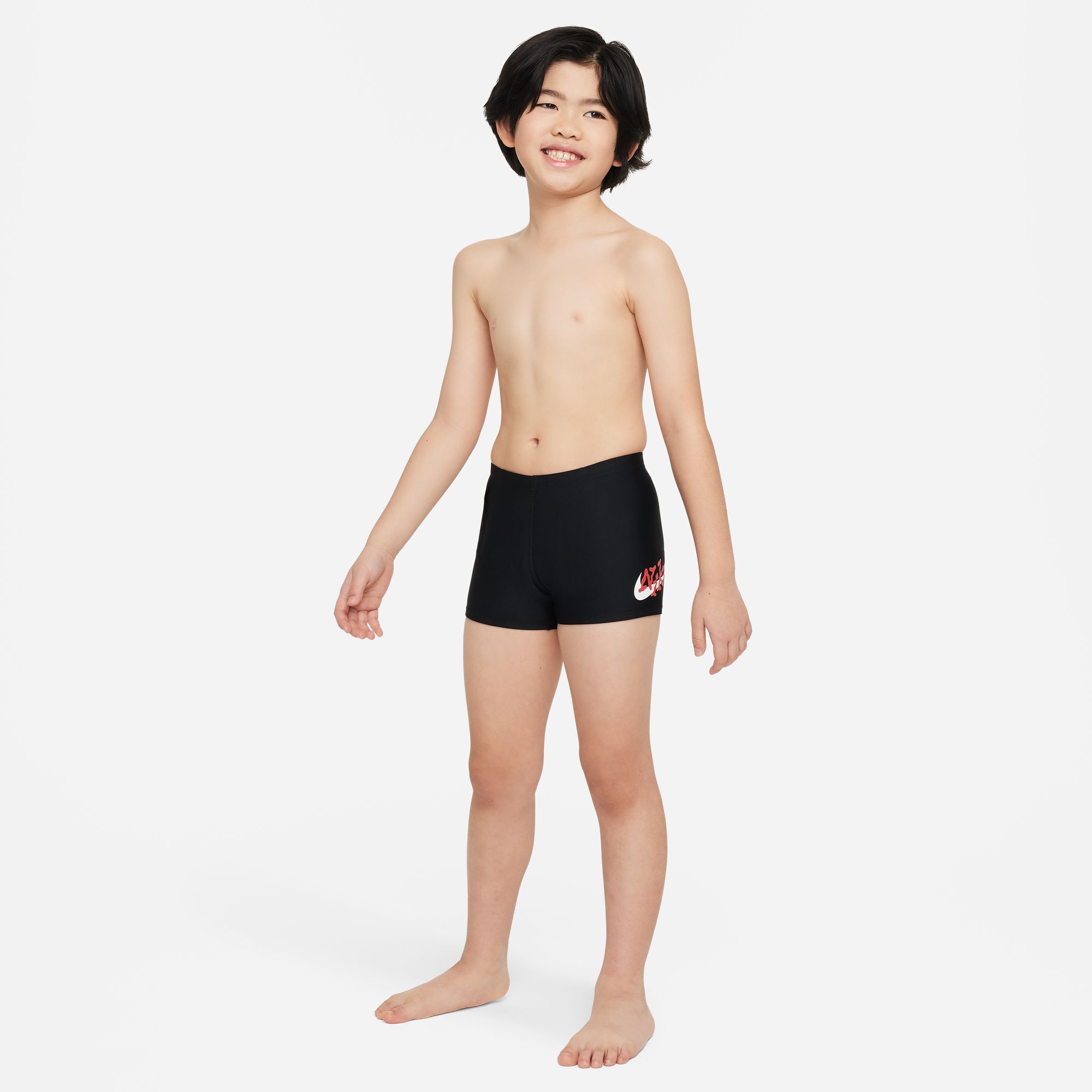 Buy Nike Swim Big Kids Boys Square Leg Shorts Black University Red White White Nike Kuwait Official