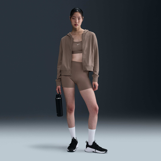 بني غامق-نايكي, نايكي ون, شورت بايكر بخصر مرتفع للنساء - 12.5 سم (تقريبًا)