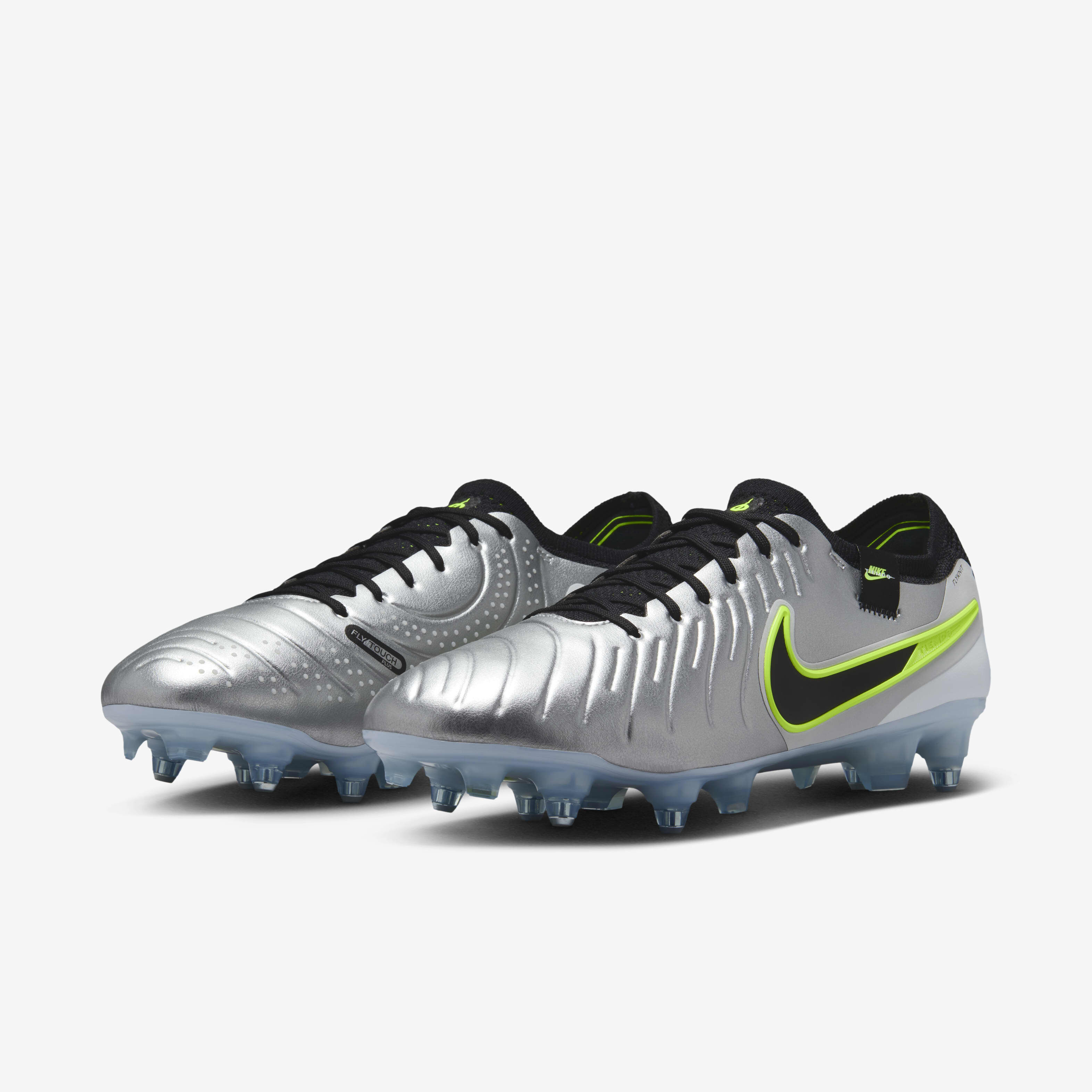 Buy Nike Tiempo Legend 10 Elite Soft Ground Low Top Football Boot Metallic Silver Volt Black Nike Kuwait Official