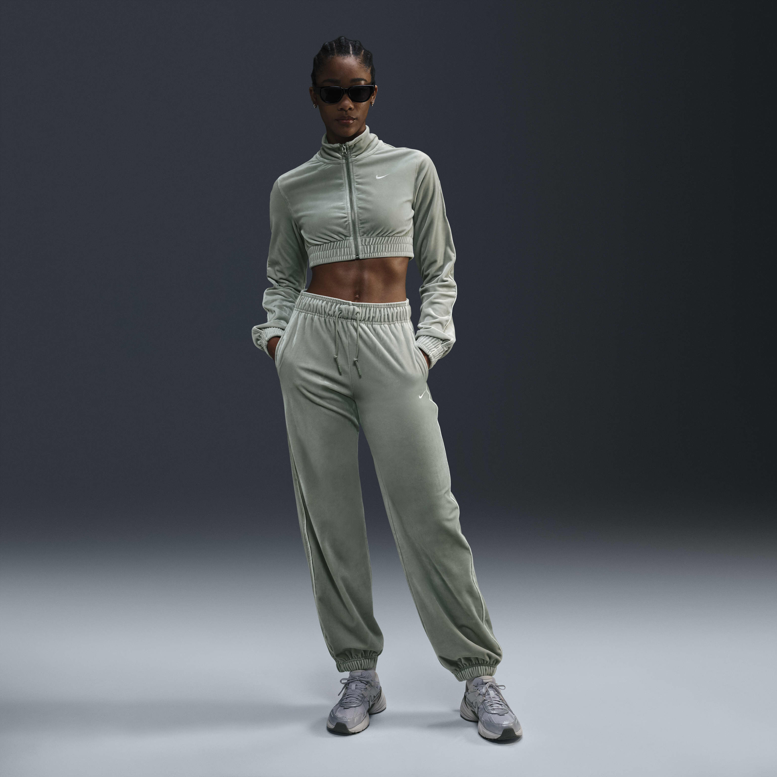 Buy Nike Sportswear Collection Women s Mid Rise Velour Joggers Nike Kuwait Official