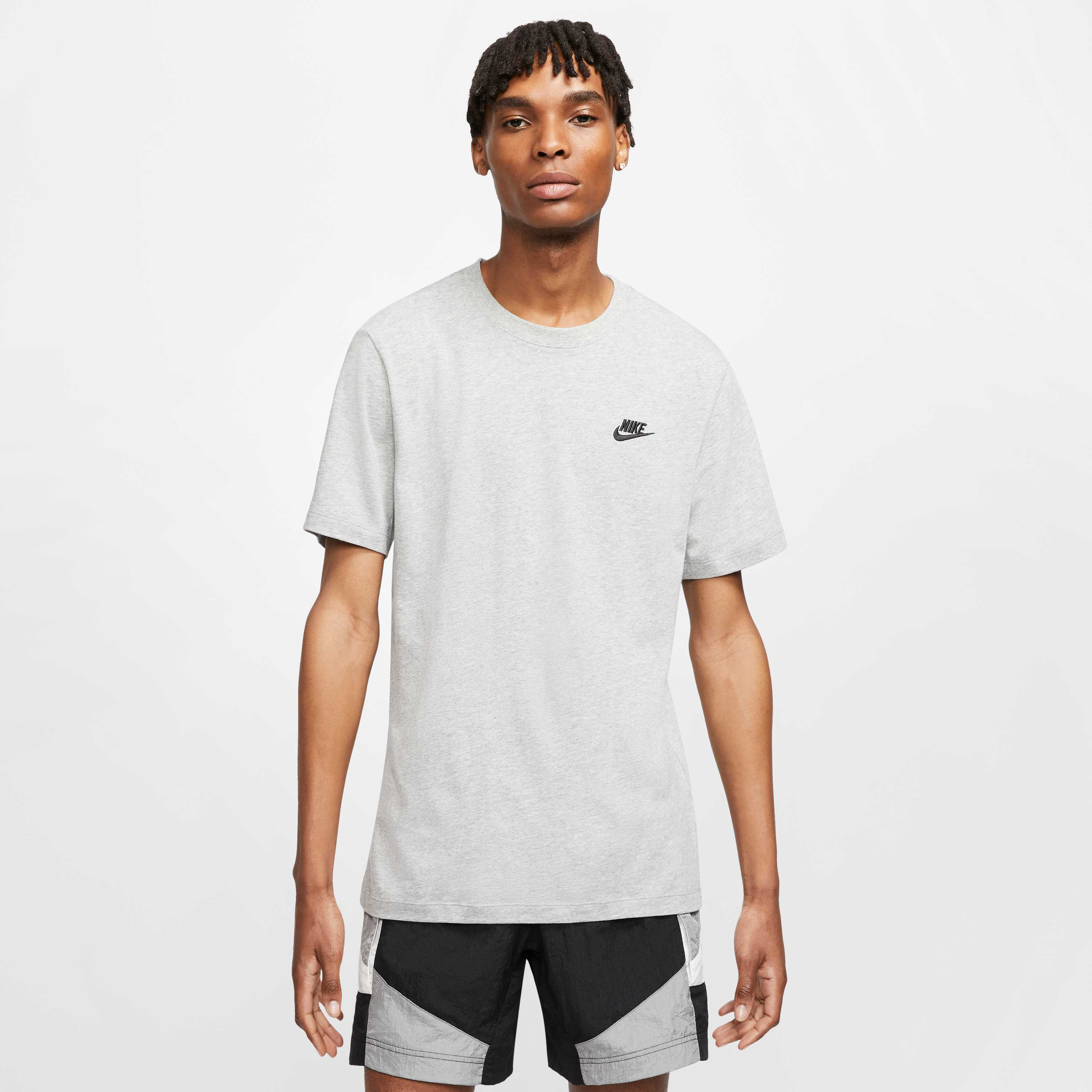Buy Nike Sportswear Club Men's T-Shirt Dark Grey Heather/Black - Main Image