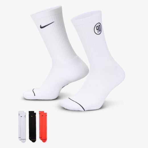 Clothing-Nike, Nike Total90 Everyday, Cushioned Crew Socks (3 Pairs)