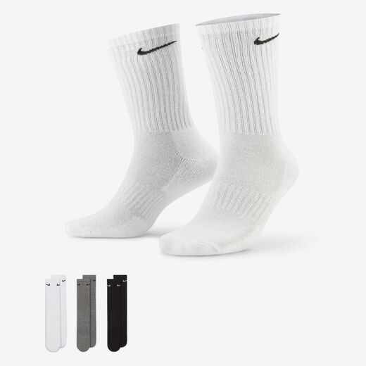 Men's Socks-Nike, Nike Everyday Cushioned, Training Crew Socks (3 Pairs)