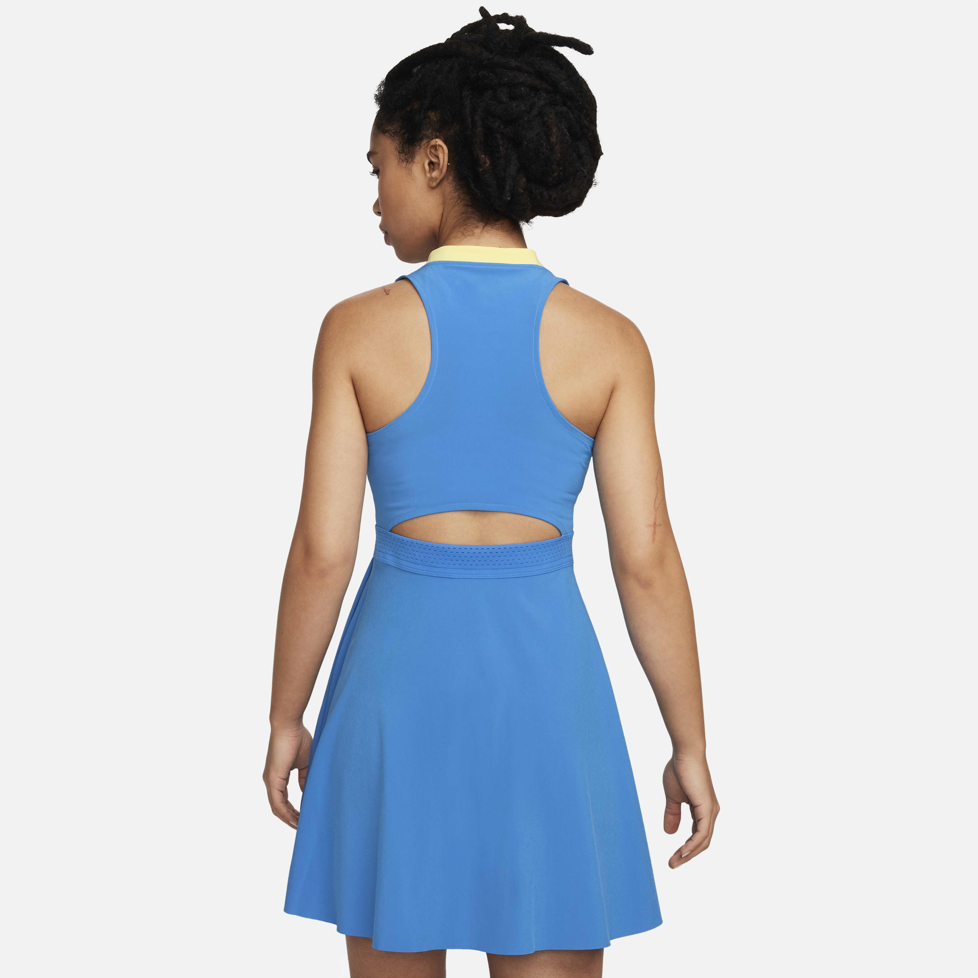 Buy Nike Dri FIT Advantage Women s Tennis Dress Light Photo Blue White Nike Kuwait Official
