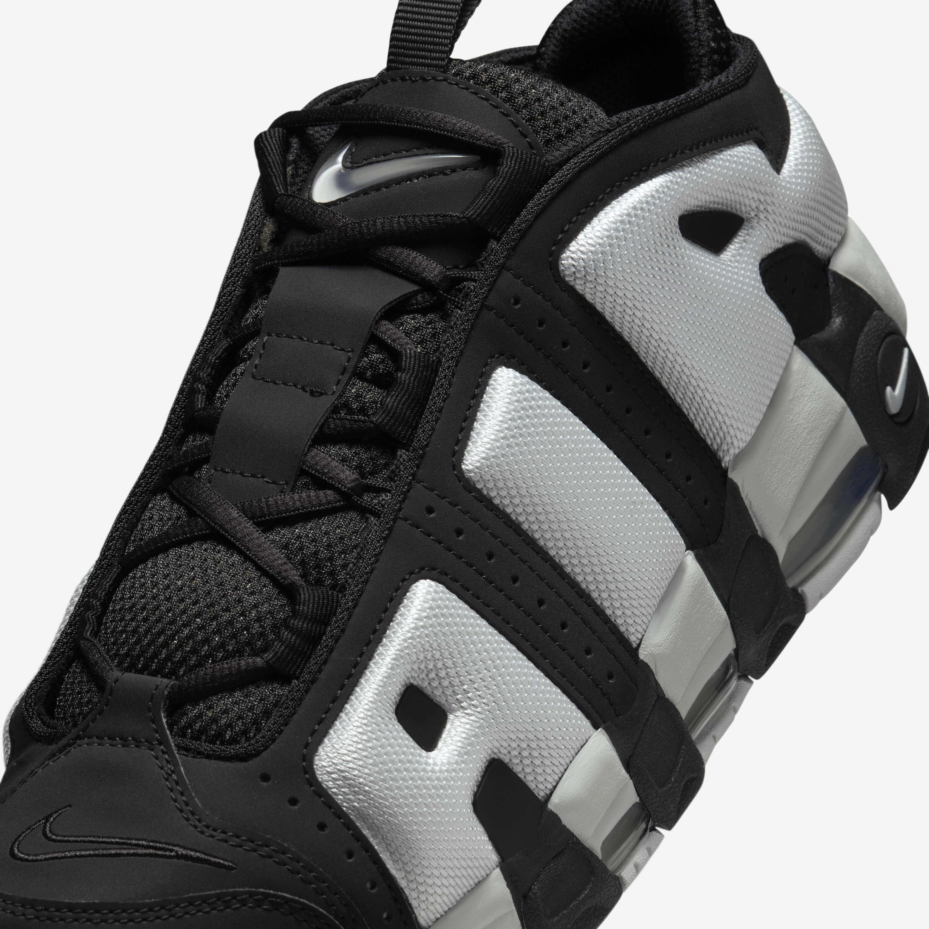 Buy Nike Air More Uptempo Low Men s Shoes Black Metallic Silver Photon Dust Nike Kuwait Official