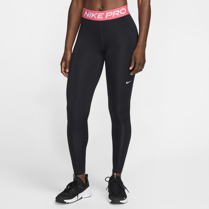 Buy Nike Pro Women's Mid-Rise Mesh-Panelled Leggings Black/Aster