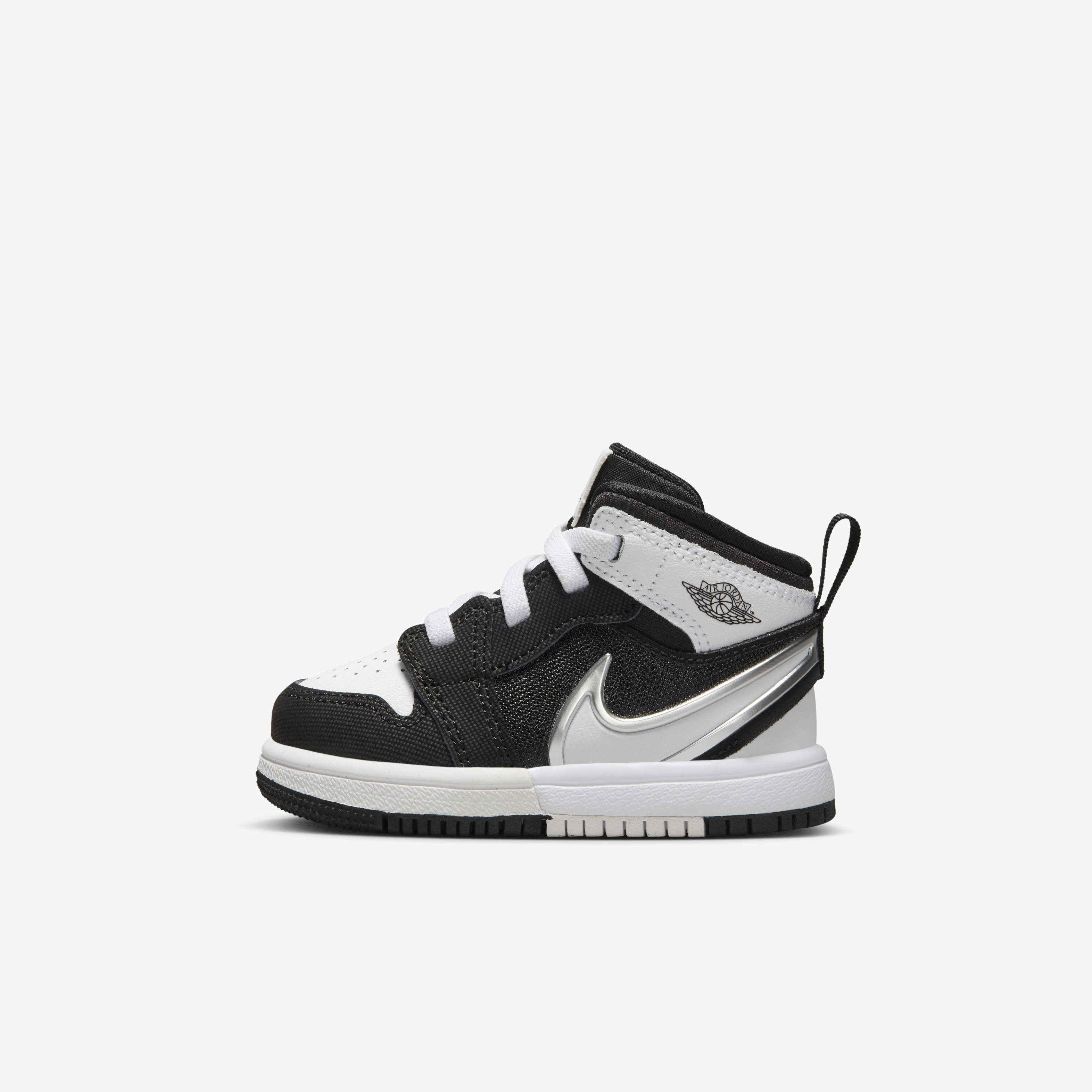 Toddler black and white jordans top