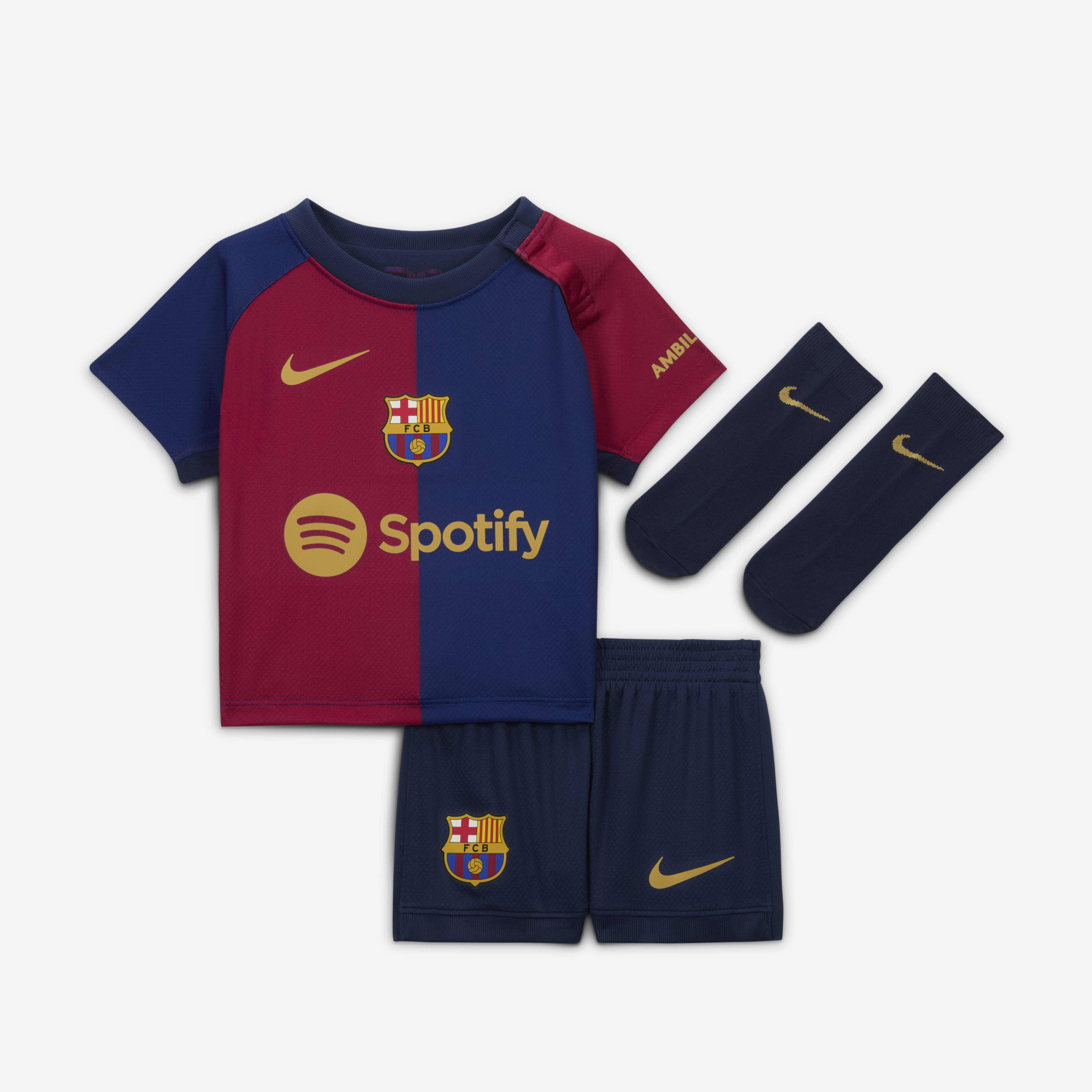 Buy F.C. Barcelona 2024 25 Stadium Home Baby Toddler Nike Football Replica 3 Piece Kit Nike Kuwait Official
