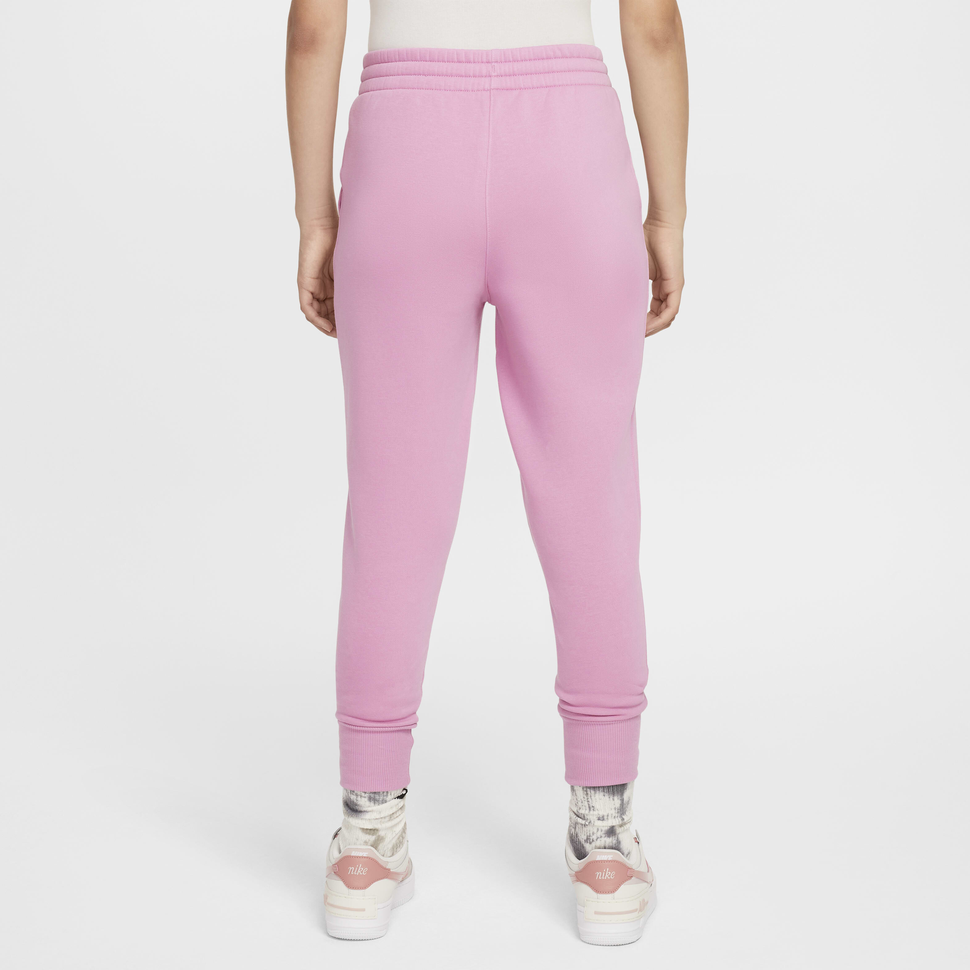 Buy Nike Sportswear Club Fleece Older Kids Girls High Waisted Fitted Trousers Magic Flamingo Magic Flamingo White Nike Kuwait Official